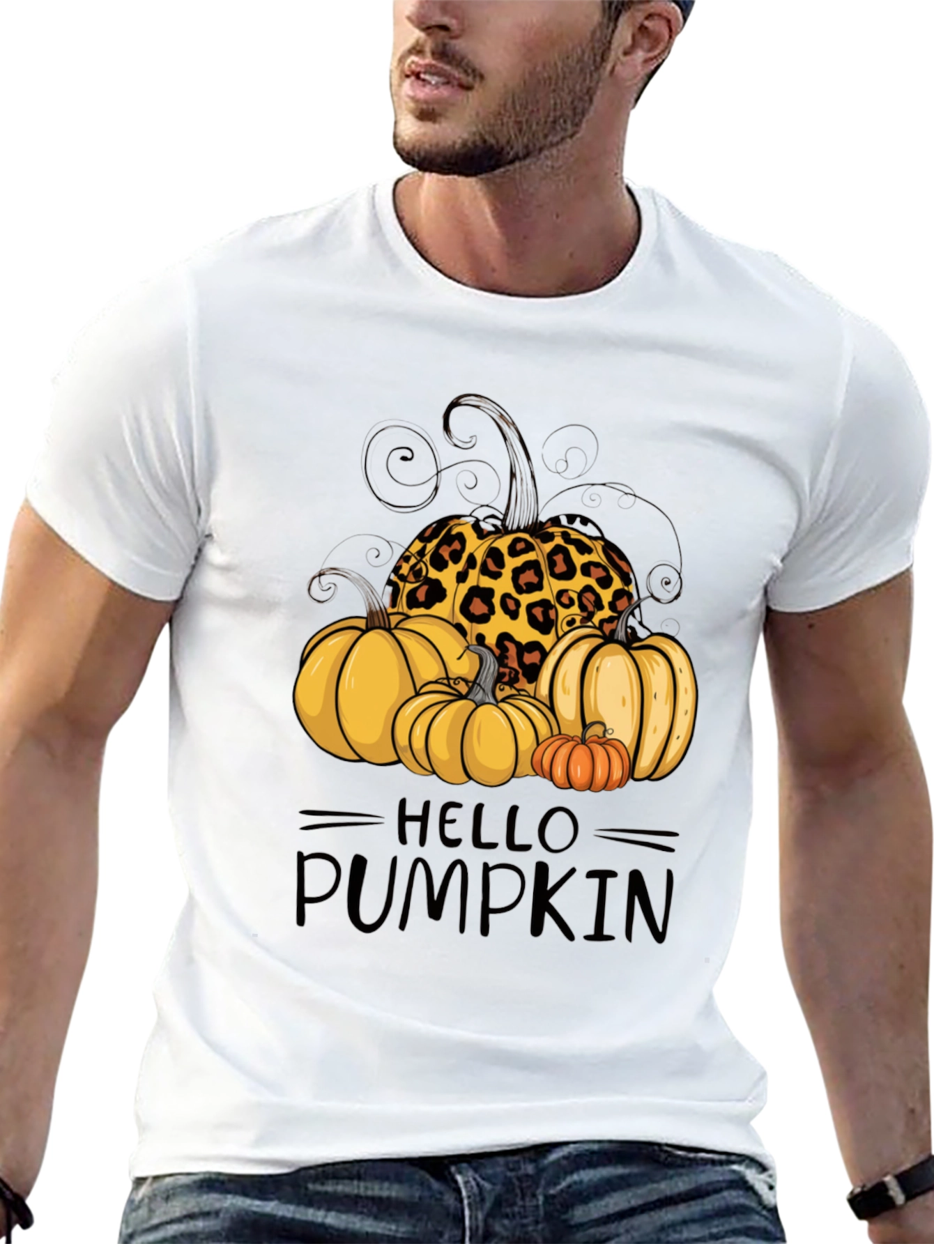 Hello Pumpkin Leopard Print T-Shirt