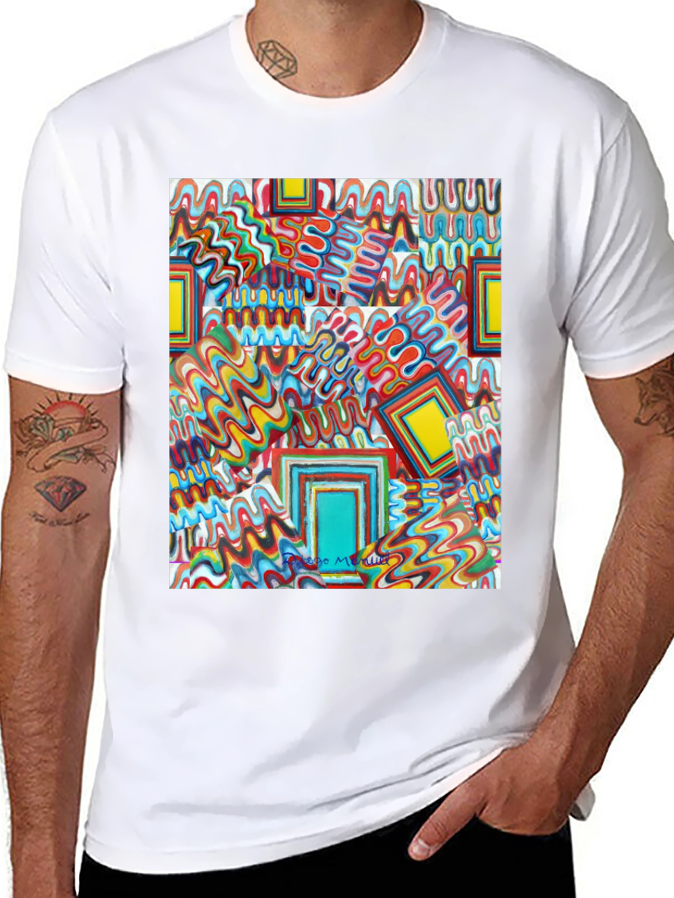 Abstract Art Print Tee - Bold & Unique Design