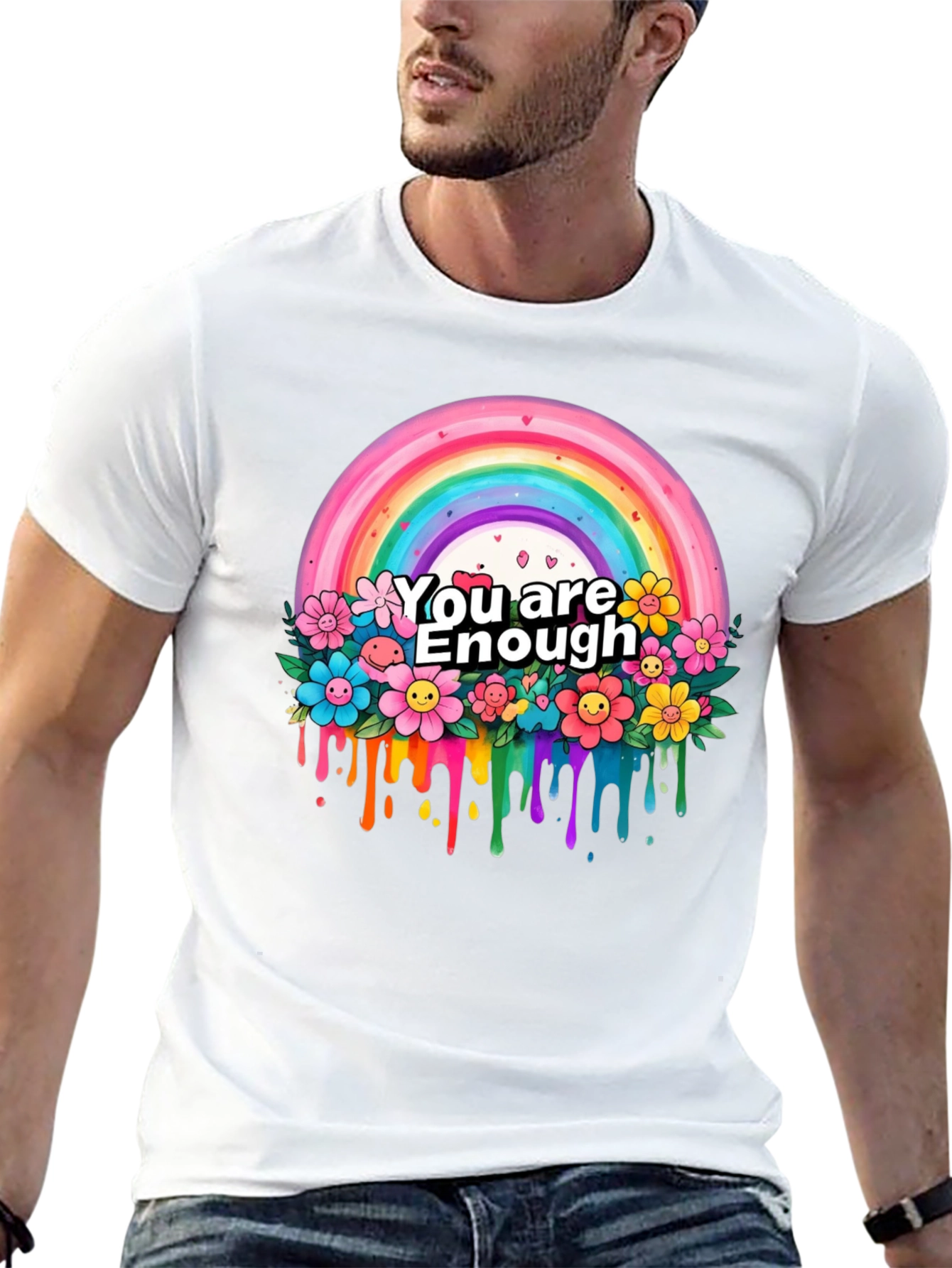 You Are Enough Rainbow Graphic T-Shirt
