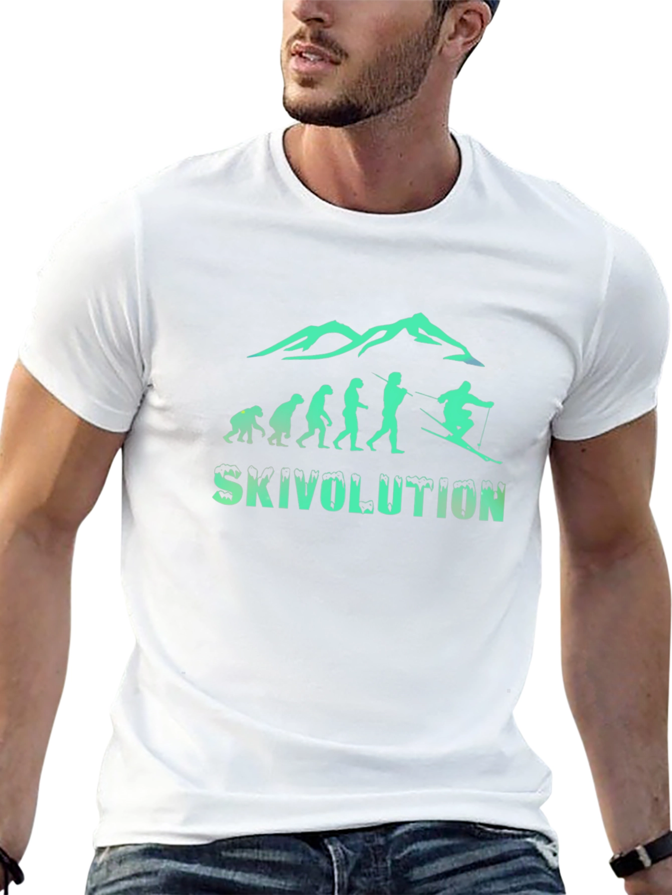 Skivolution Black Tee - Ski Evolution Graphic T-Shirt