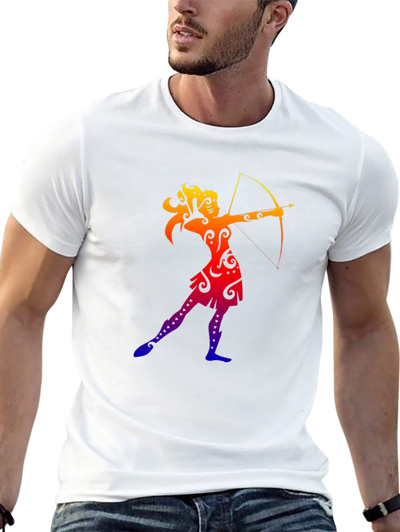 Archer Graphic Tee - Black Casual T-Shirt