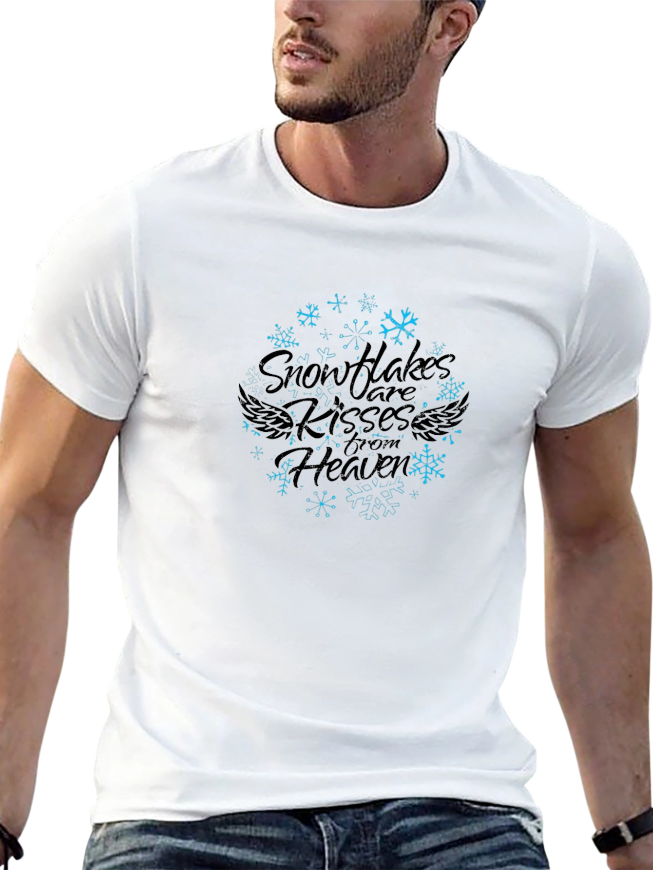 Snowflake Kisses From Heaven Graphic Print Tee