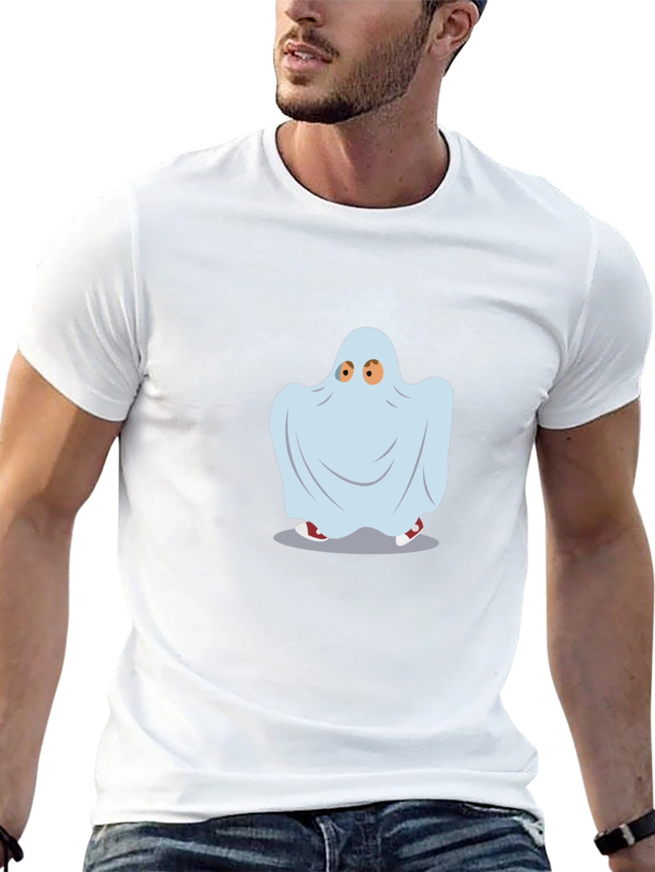 Ghost Costume Graphic Tee - Spooky Season Style