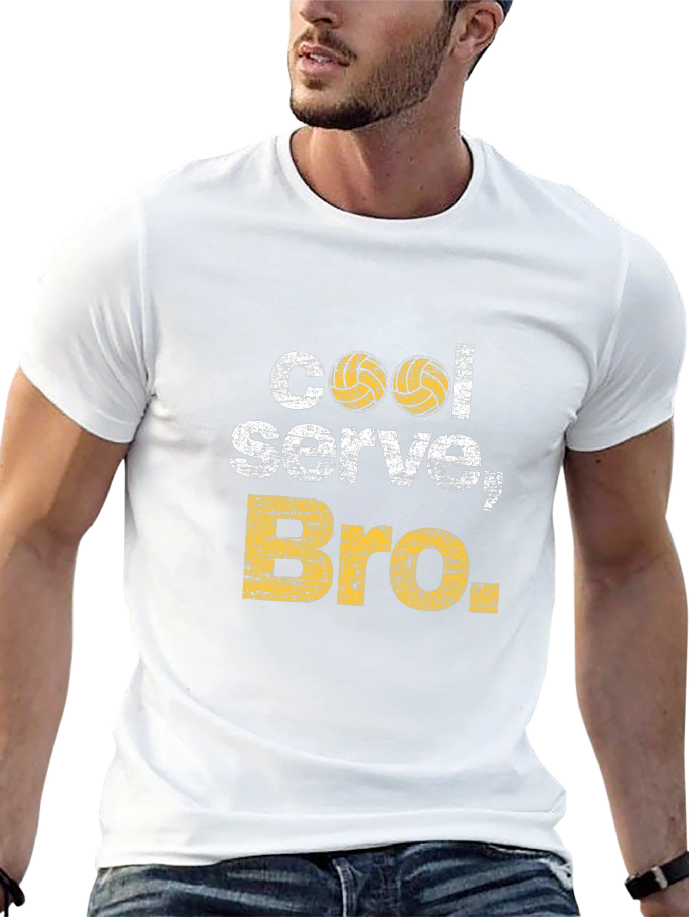 Cool Serve Bro Volleyball Graphic T-Shirt