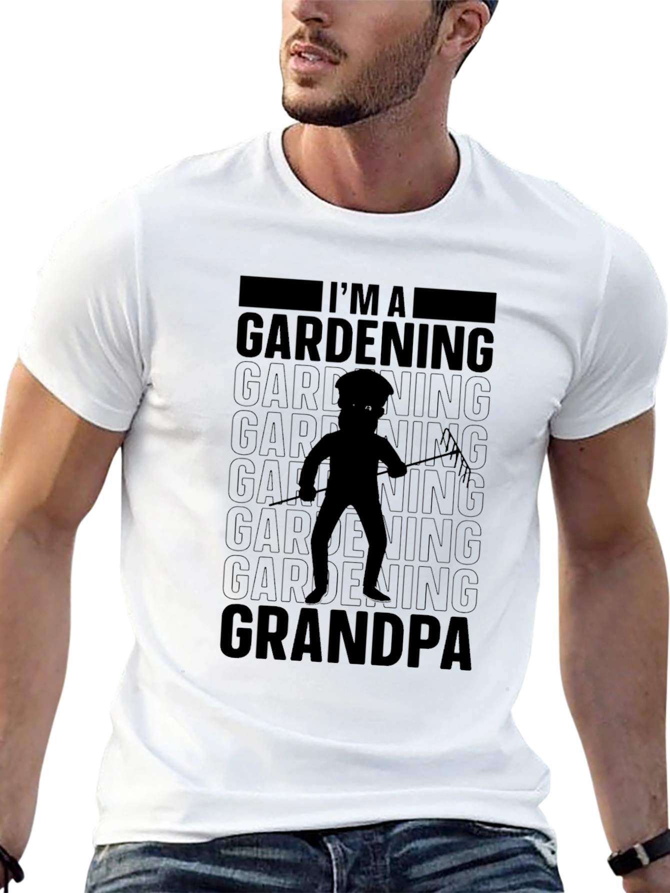 Gardening Grandpa T-Shirt - Black Graphic Tee
