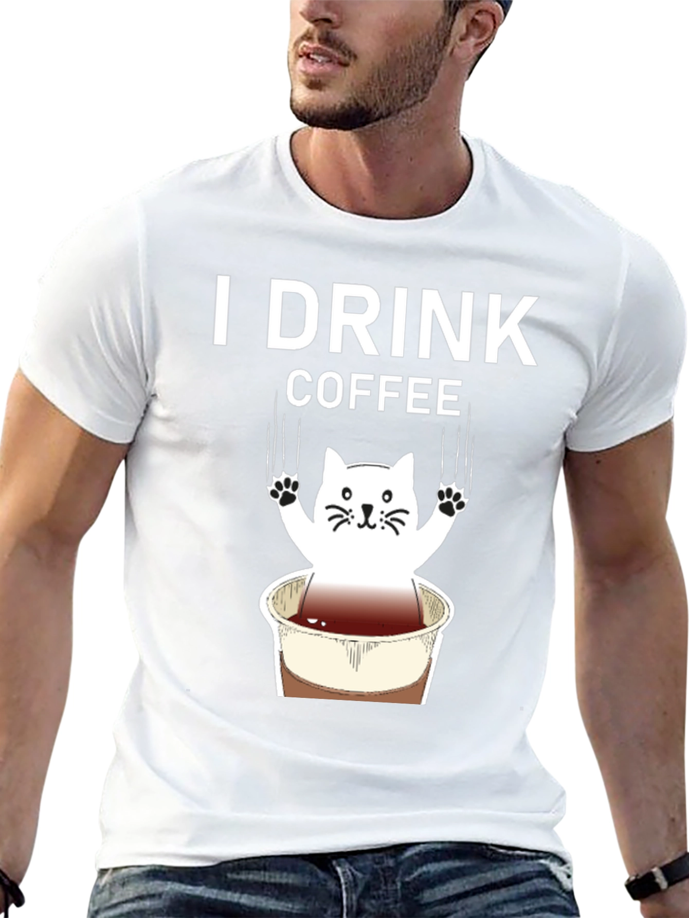 I Drink Coffee Cat Graphic Tee