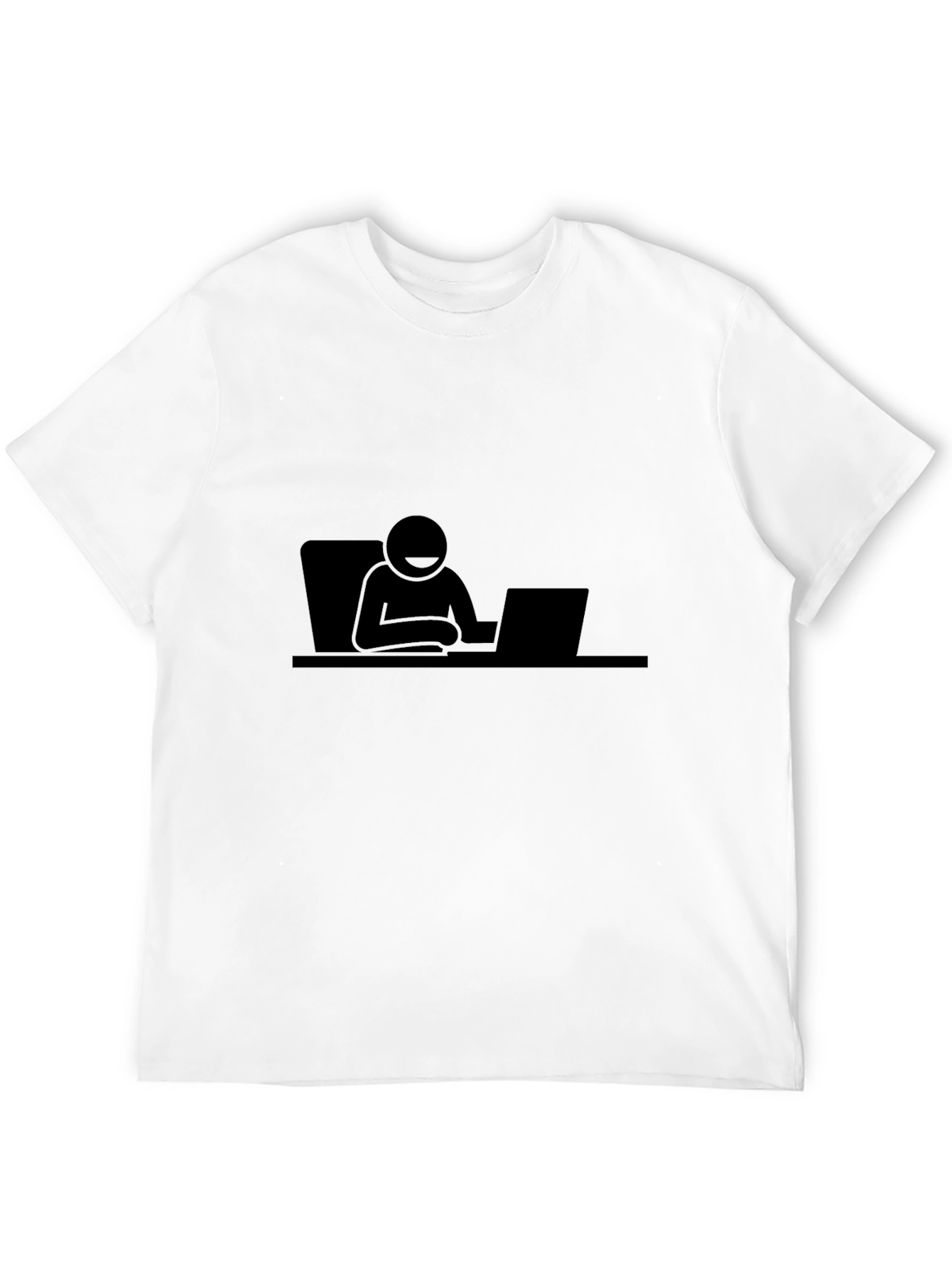 Stick Figure Working on Laptop T-Shirt