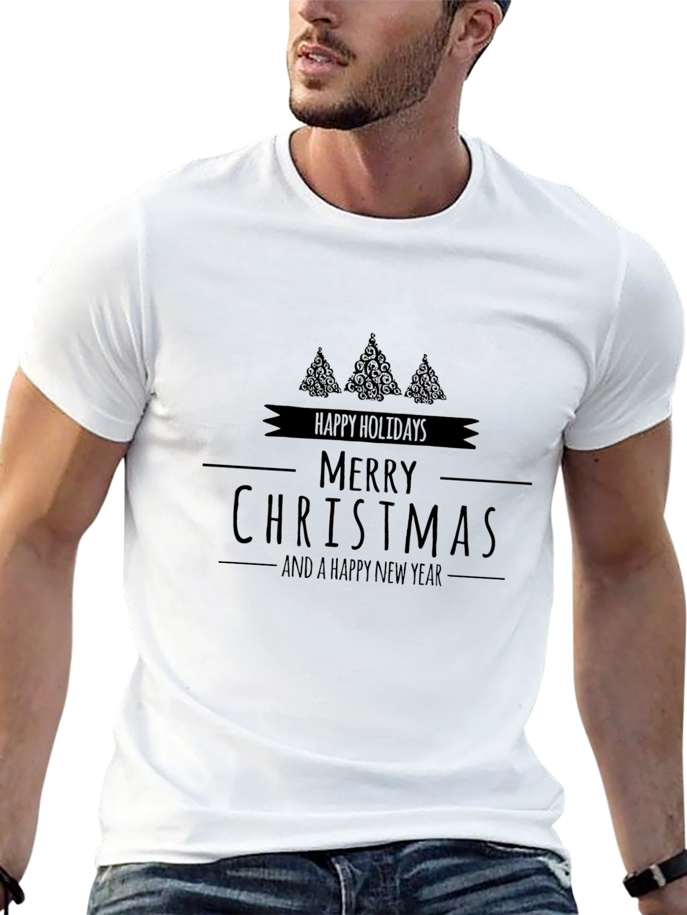 Festive Merry Christmas Holiday Graphic Tee