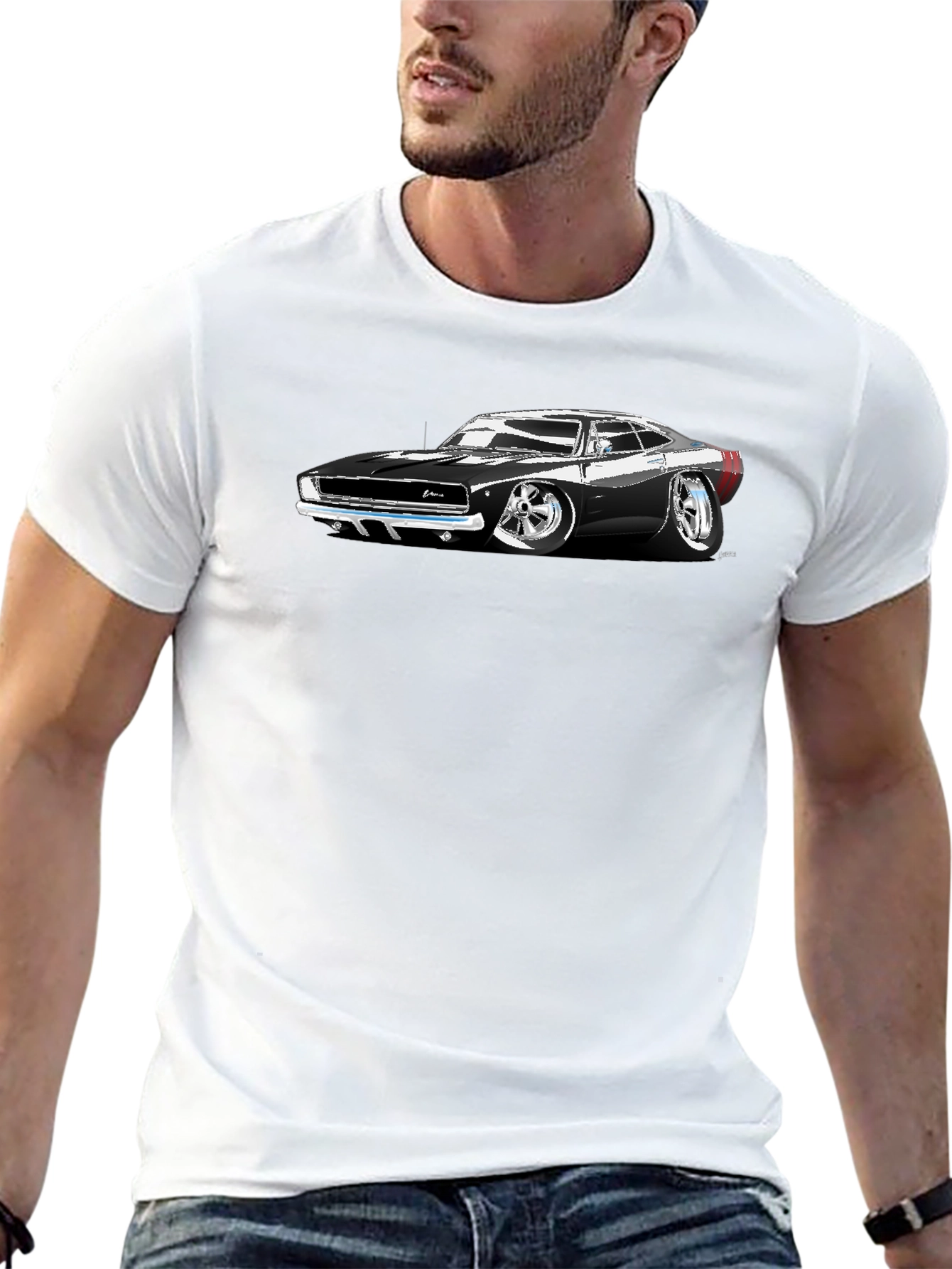 Classic Car Graphic T-Shirt - Black