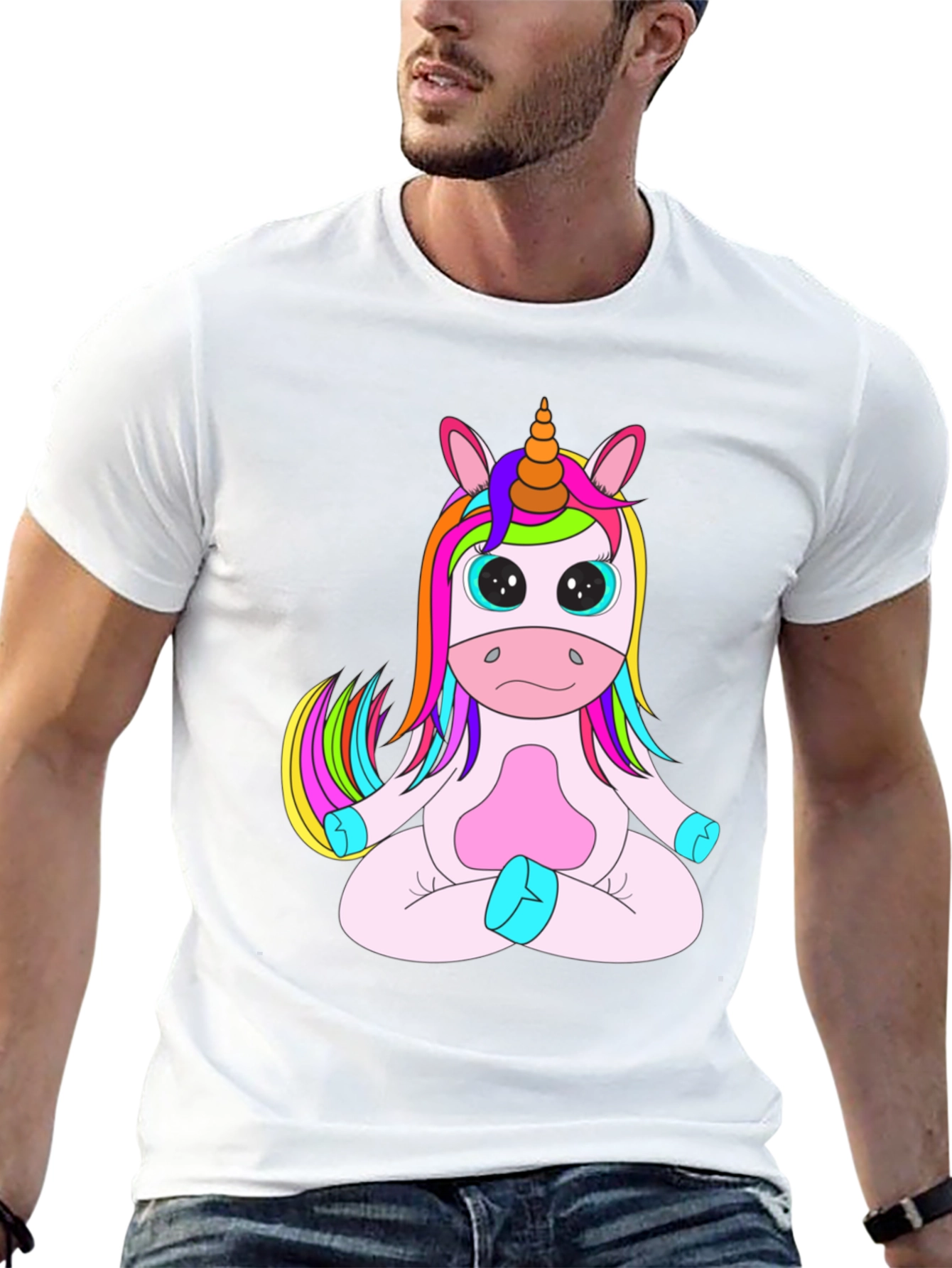 Unicorn Meditation Black T-Shirt