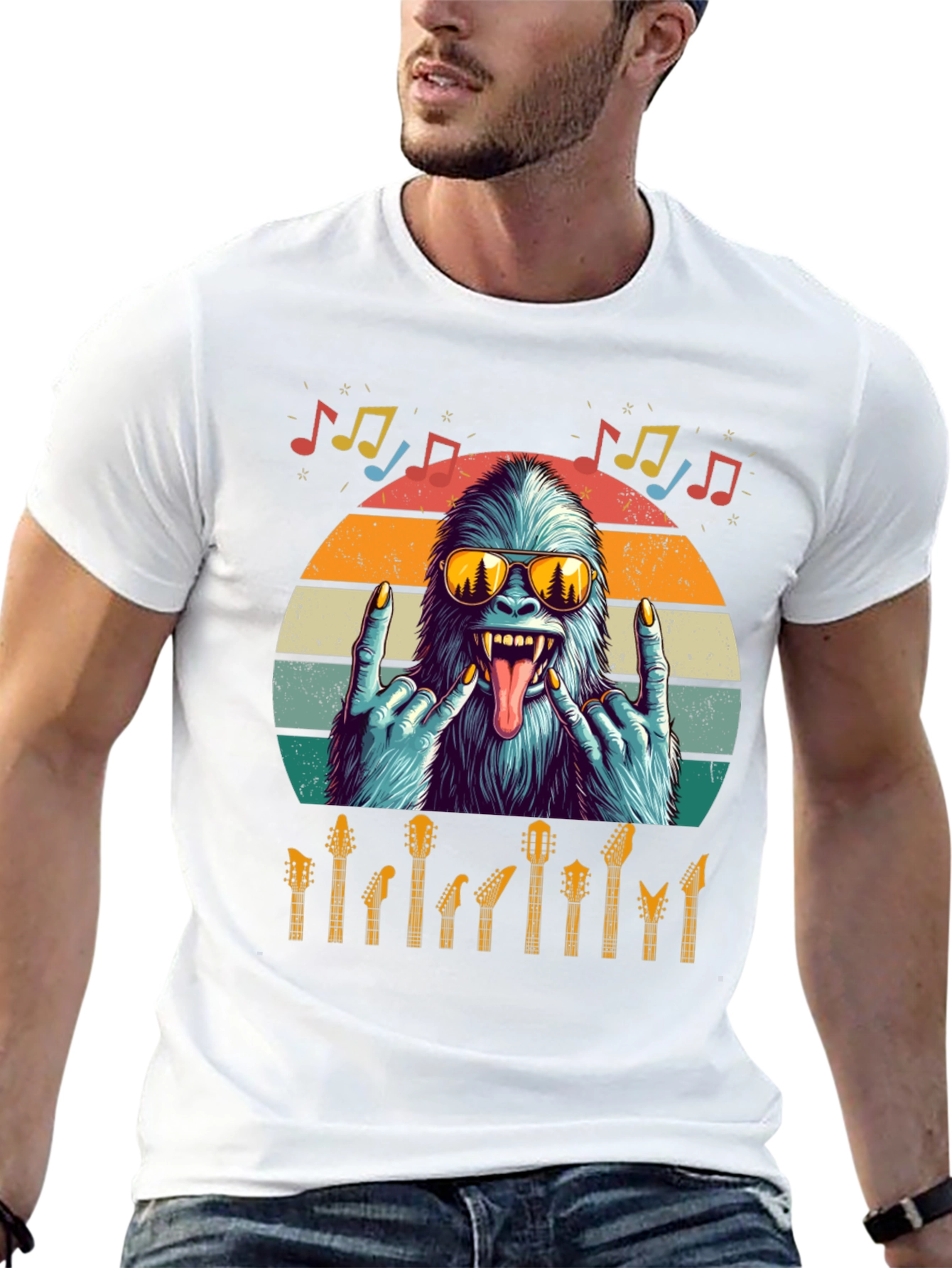 Rockin Yeti Guitar Lover T-Shirt
