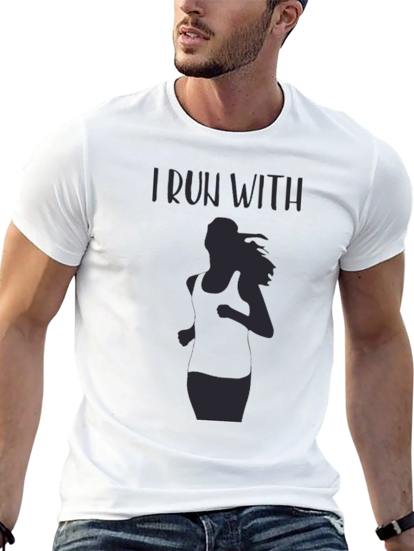 I Run With Womens Graphic Tee - Running Shirt