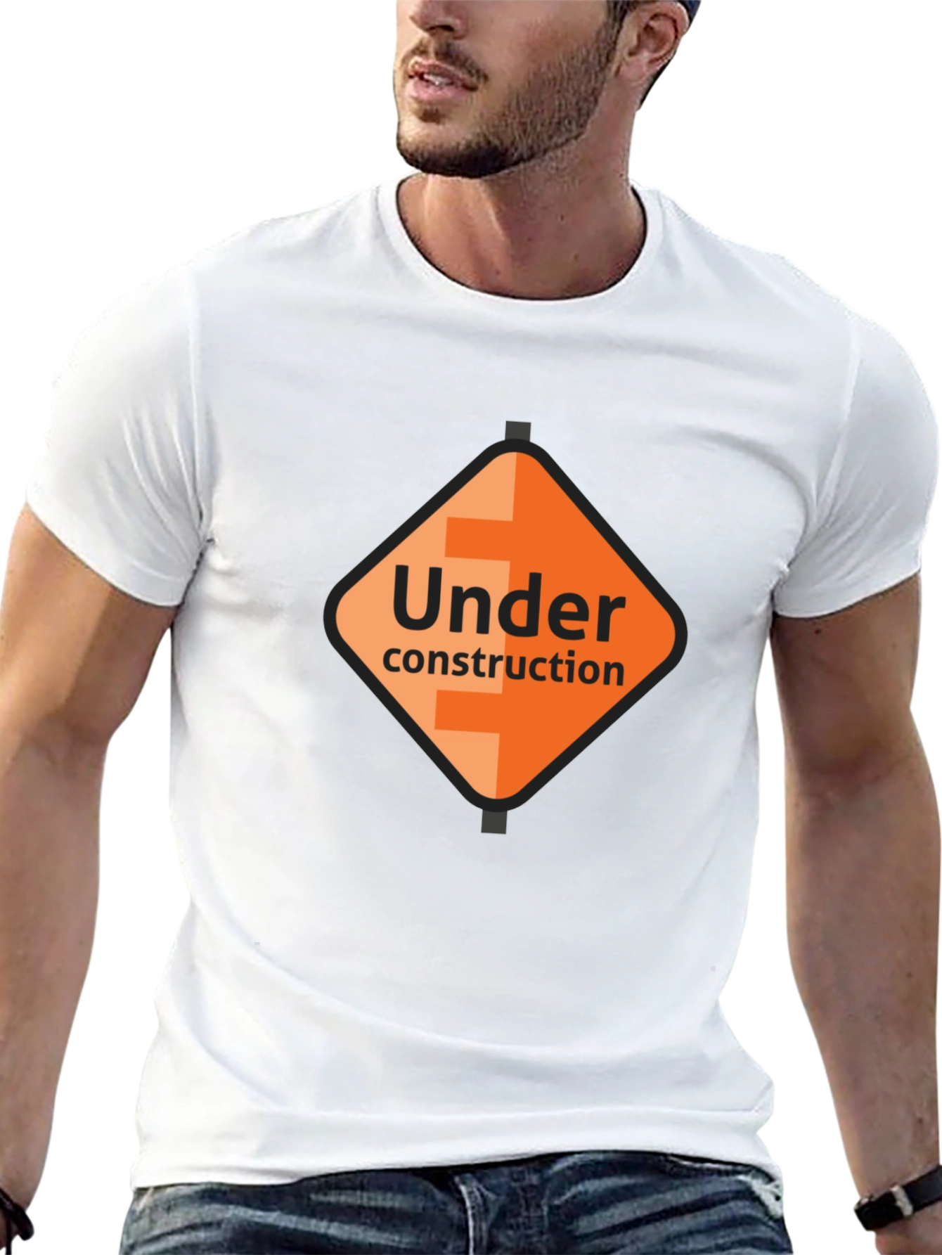 Under Construction Graphic Tee - Black