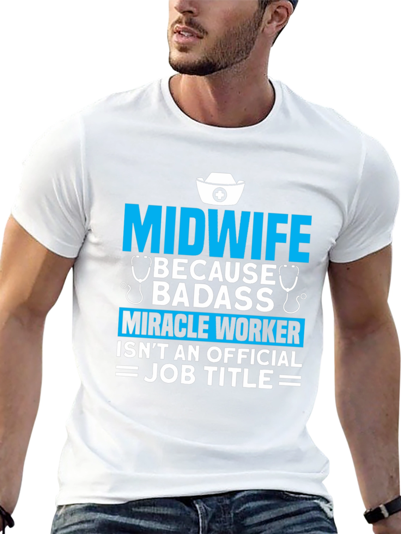 Midwife Badass Job Title Graphic T-Shirt
