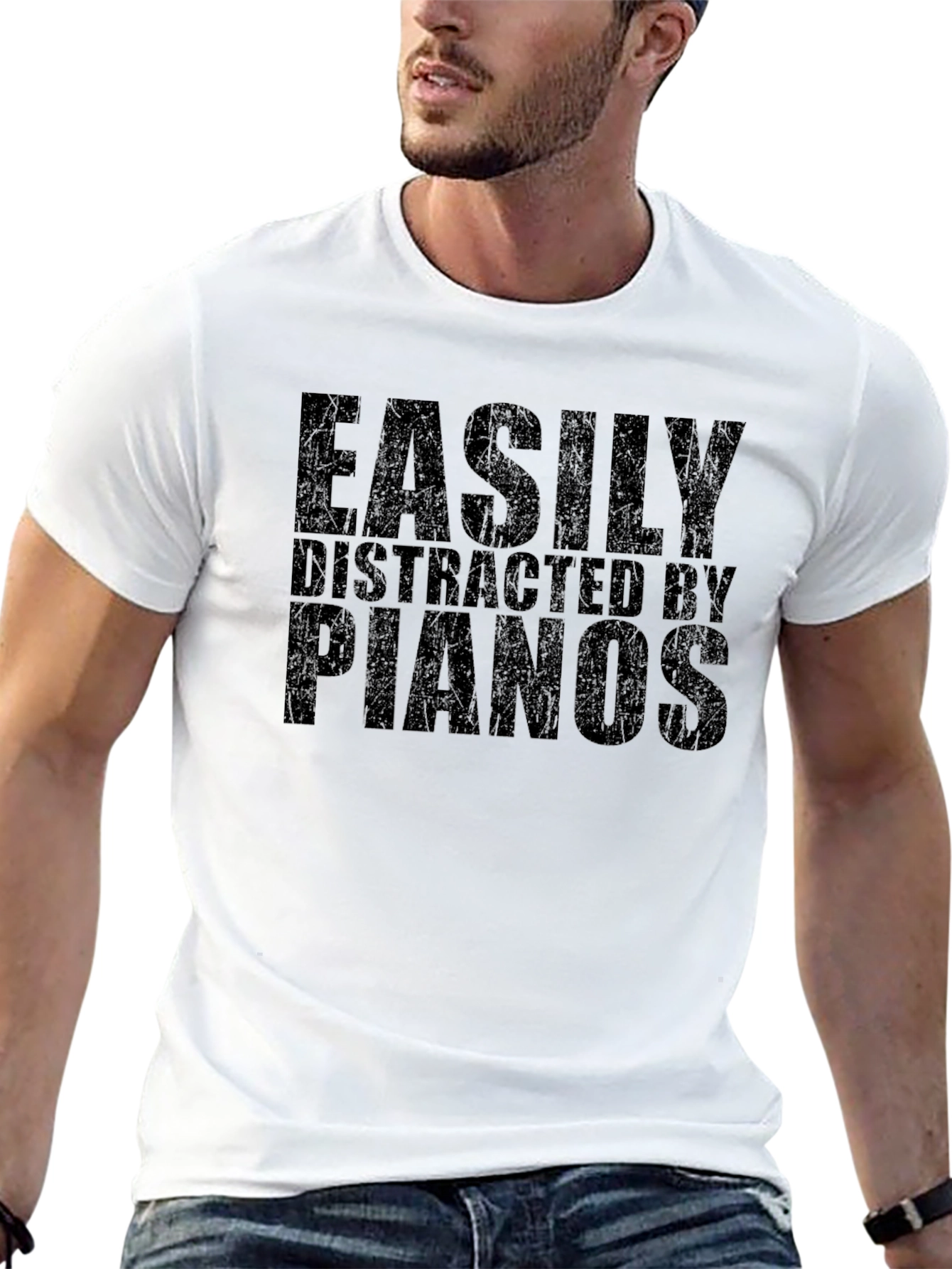 Easily Distracted by Pianos Graphic T-Shirt