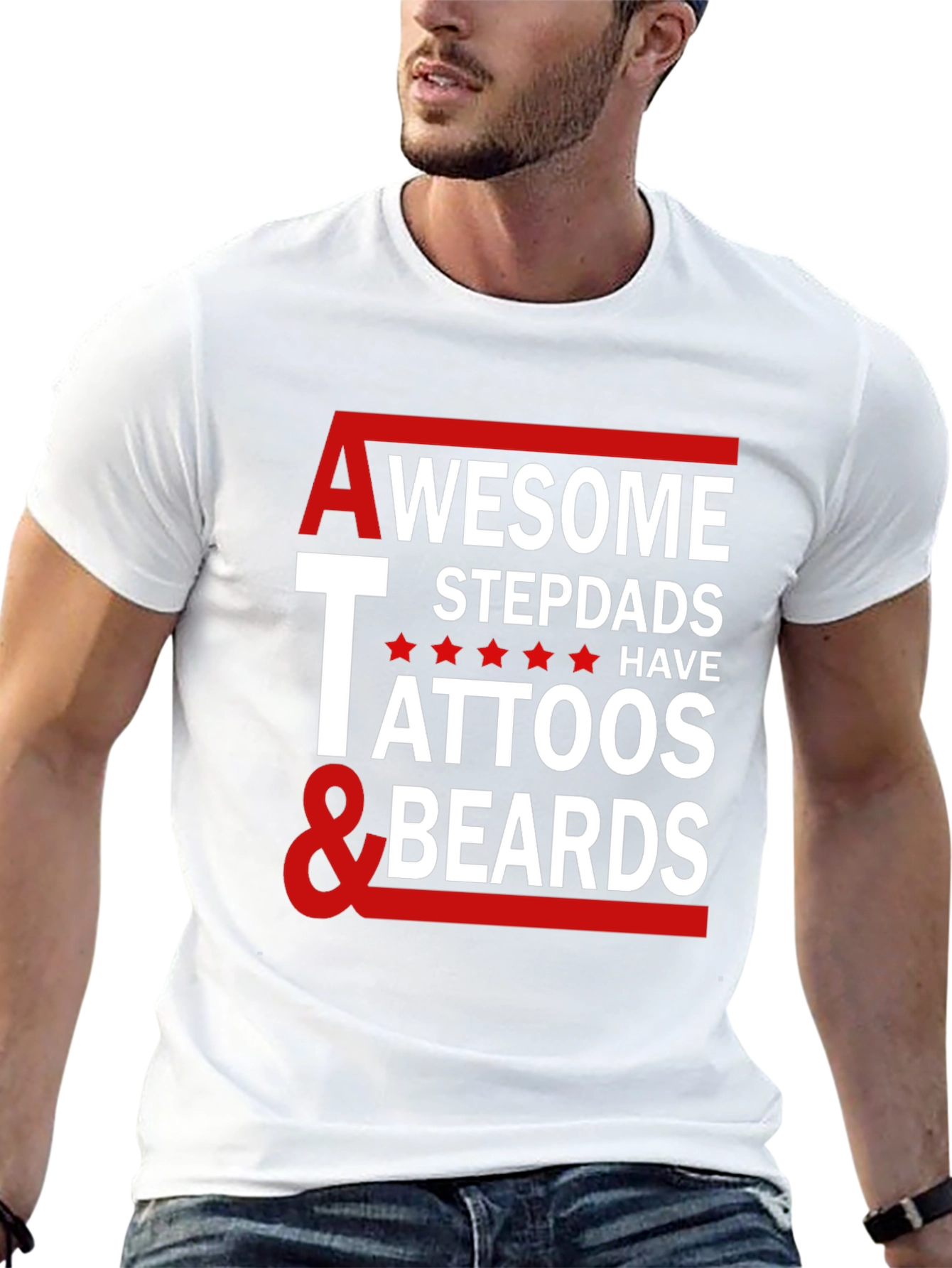 Awesome Stepdads Tattoos & Beards Graphic Tee
