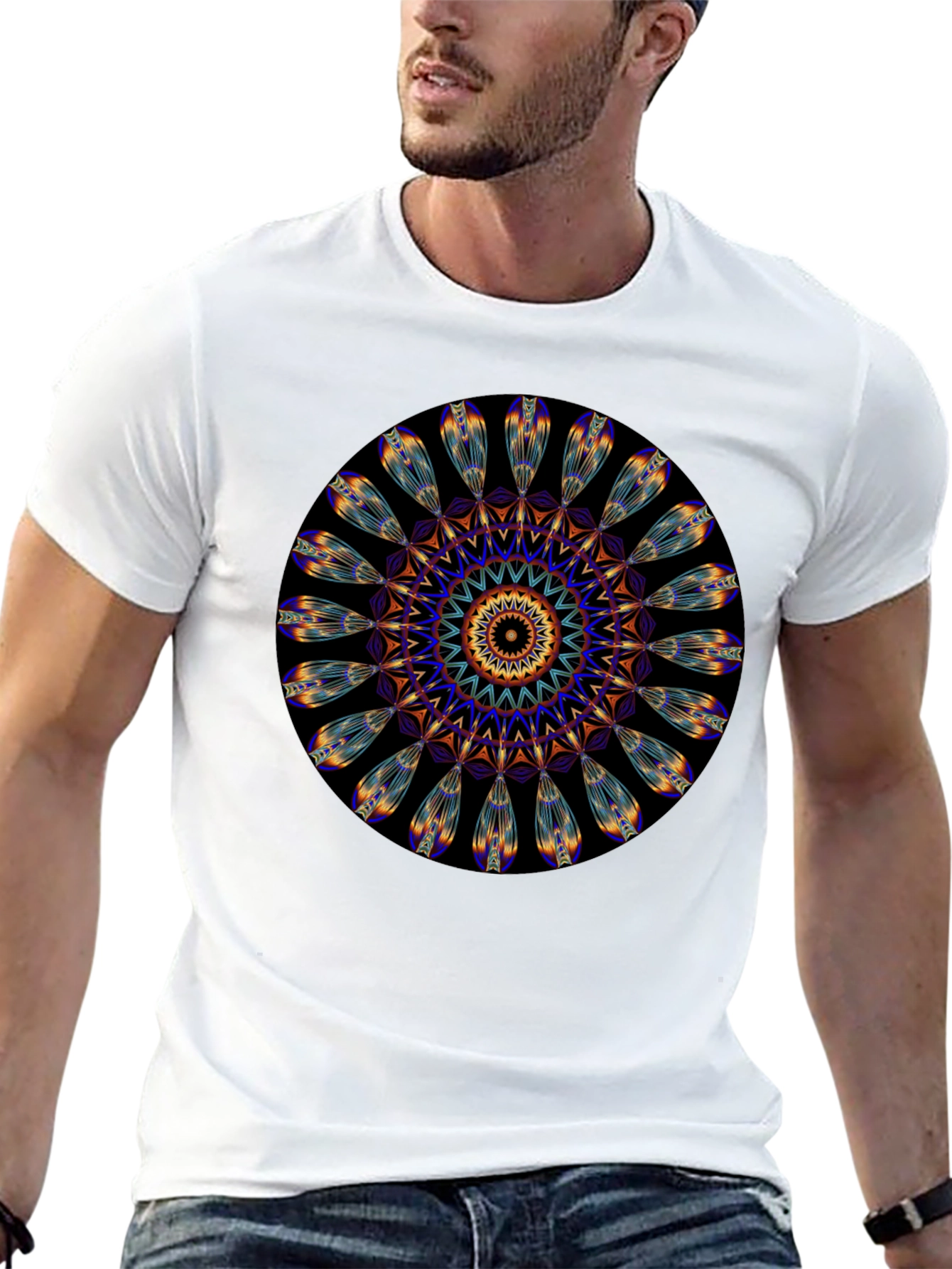 Mandala Print Black T-Shirt - Unique Artistic Design