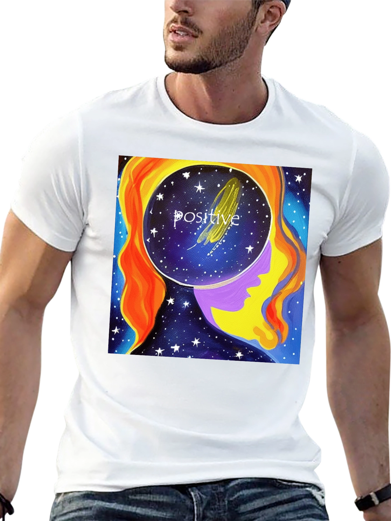 Positive Mind Black Graphic Tee