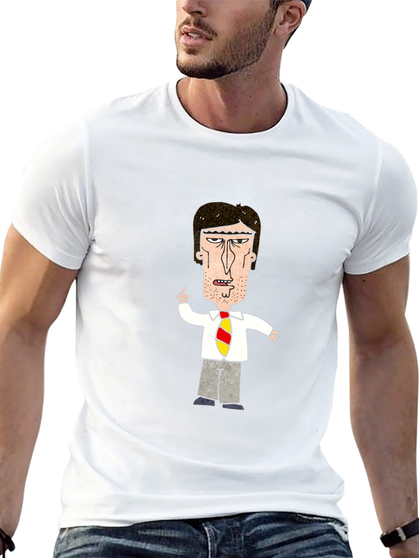 Cartoon Boss Black T-Shirt - Adult Humor