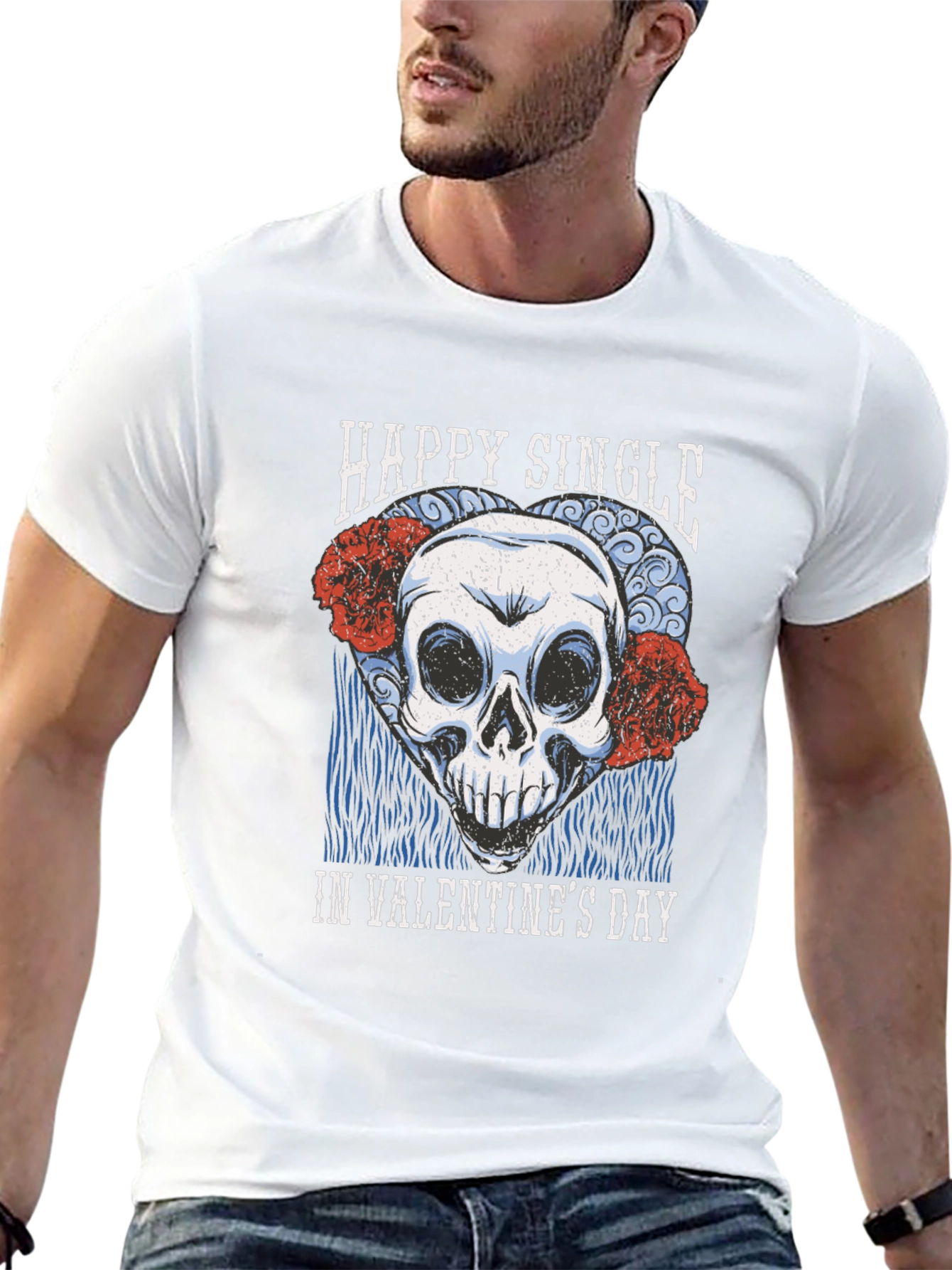 Happy Single Valentines Day Skull T-Shirt
