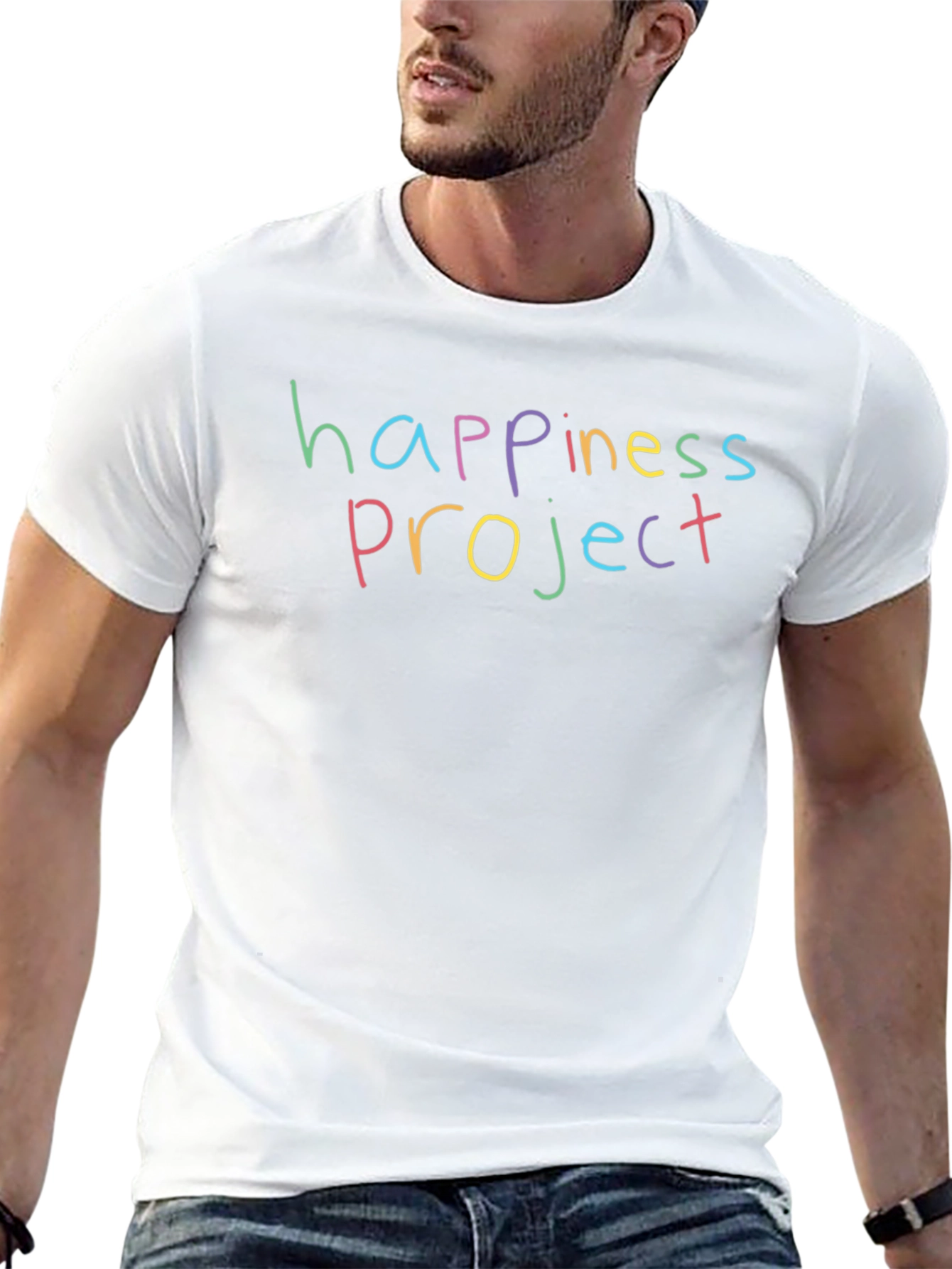 Happiness Project Graphic Tee - Black Crew Neck