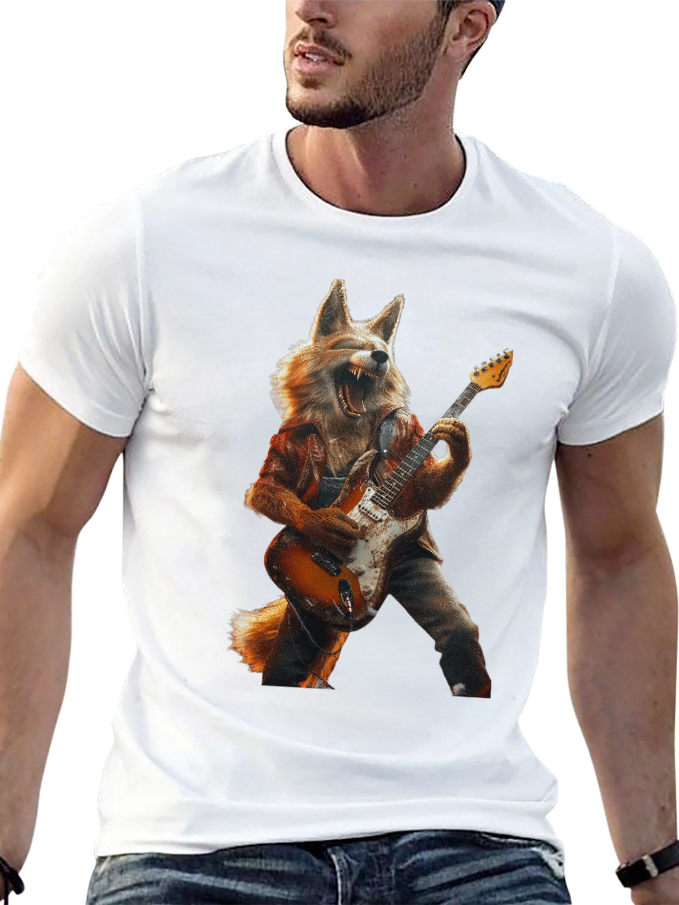 Fox Guitarist Graphic Tee - Rock On!