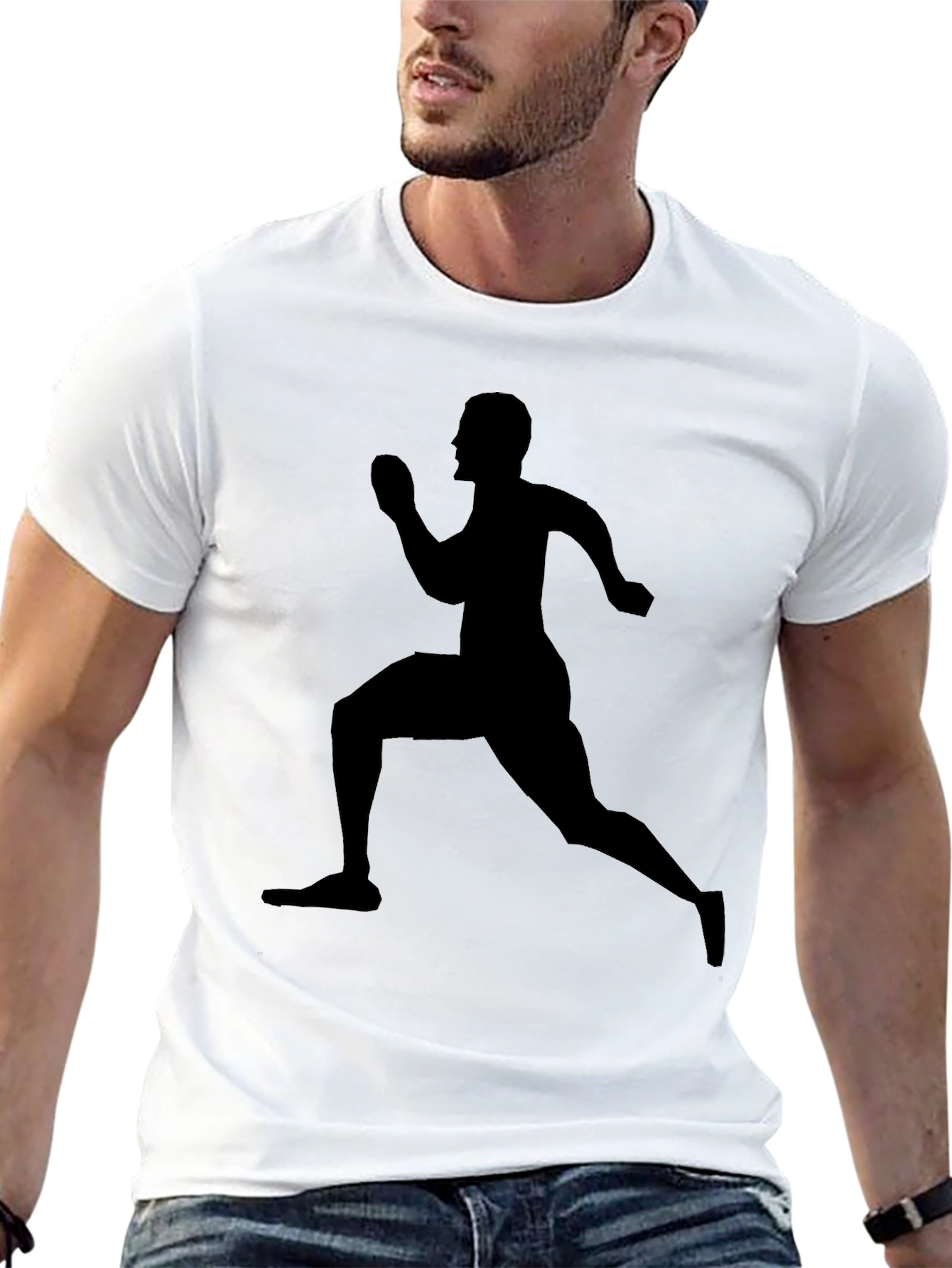 Running Silhouette Tee - Black Graphic T-Shirt