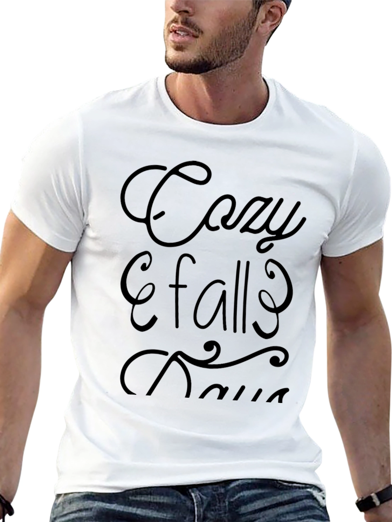 Cozy Fall Days Black Graphic Tee Shirt