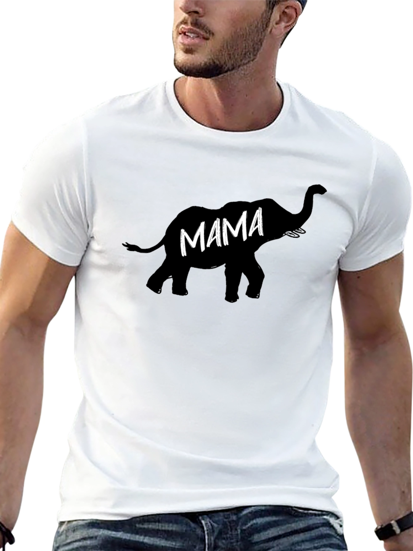 Mama Elephant Black T-Shirt - Comfortable & Stylish