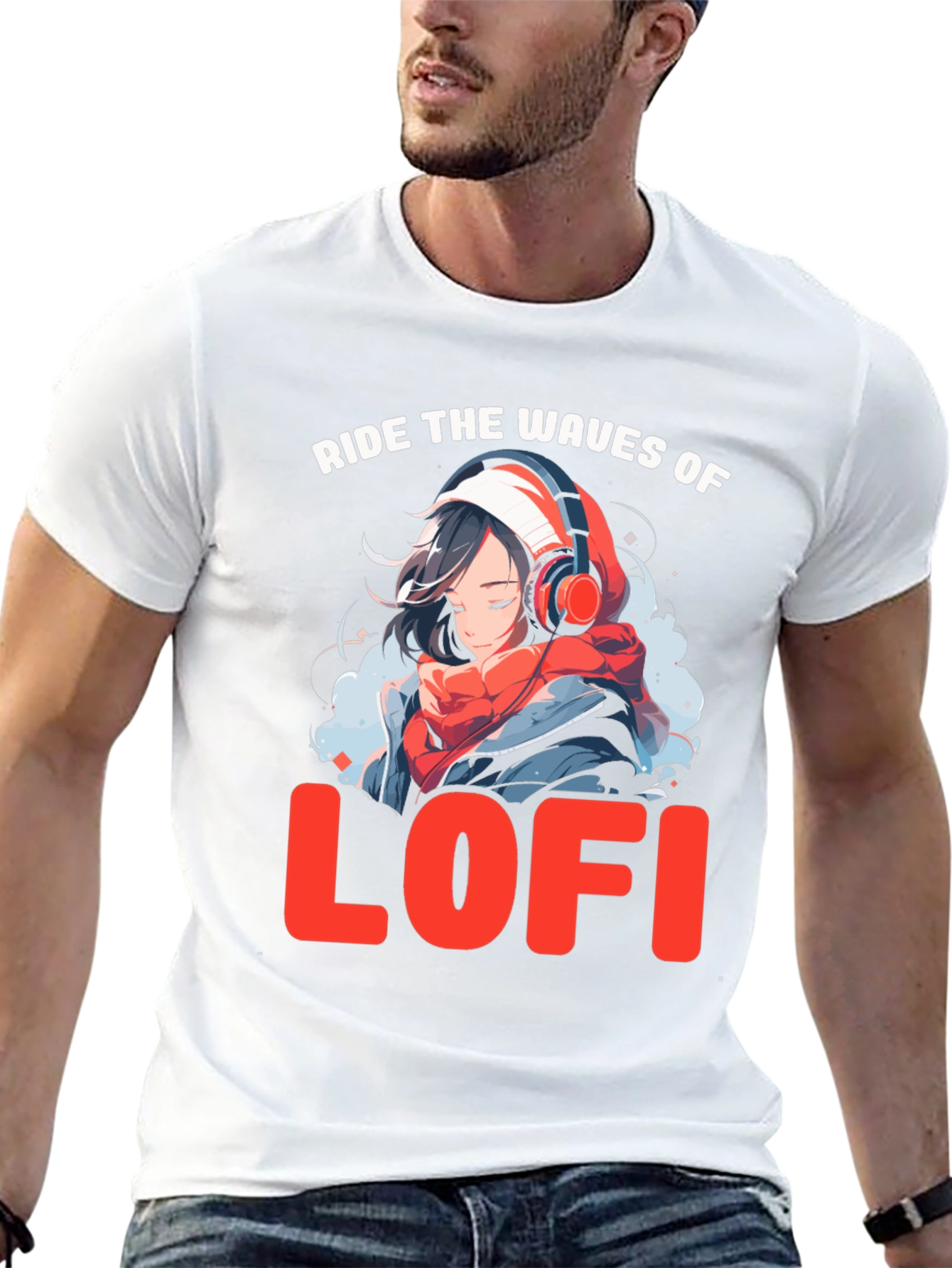 Ride the Waves of LoFi Black T-Shirt
