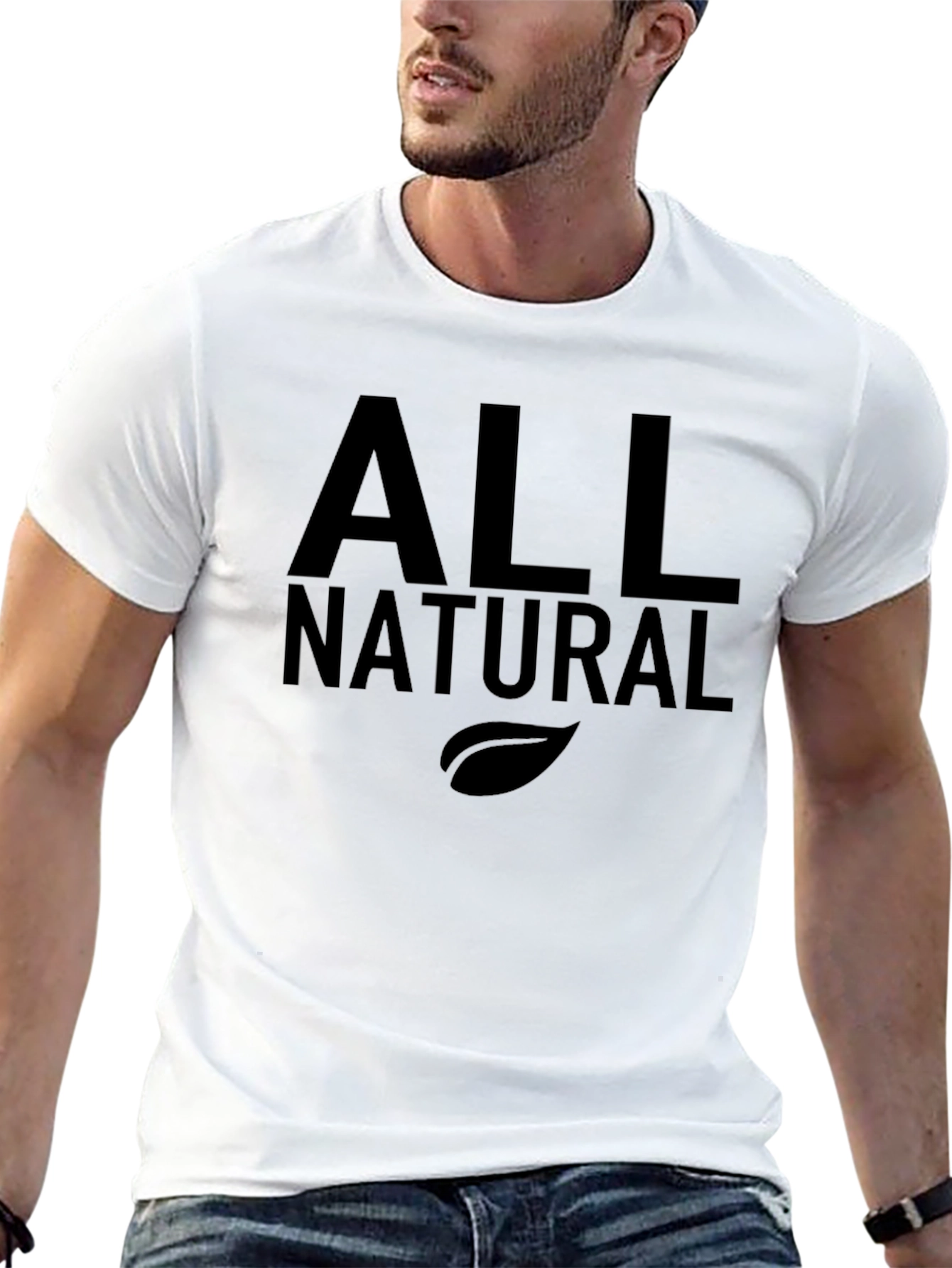 All Natural Black Graphic T-Shirt - Soft Cotton Blend