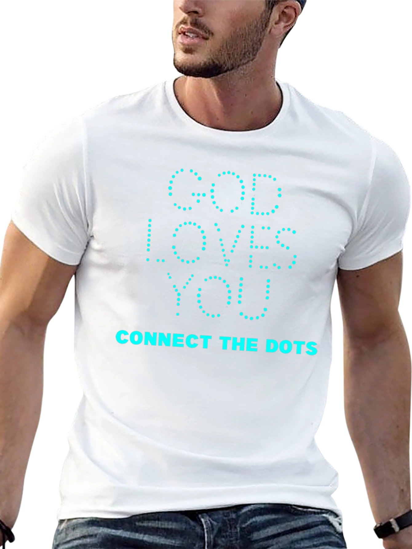God Loves You Connect The Dots Black T-Shirt