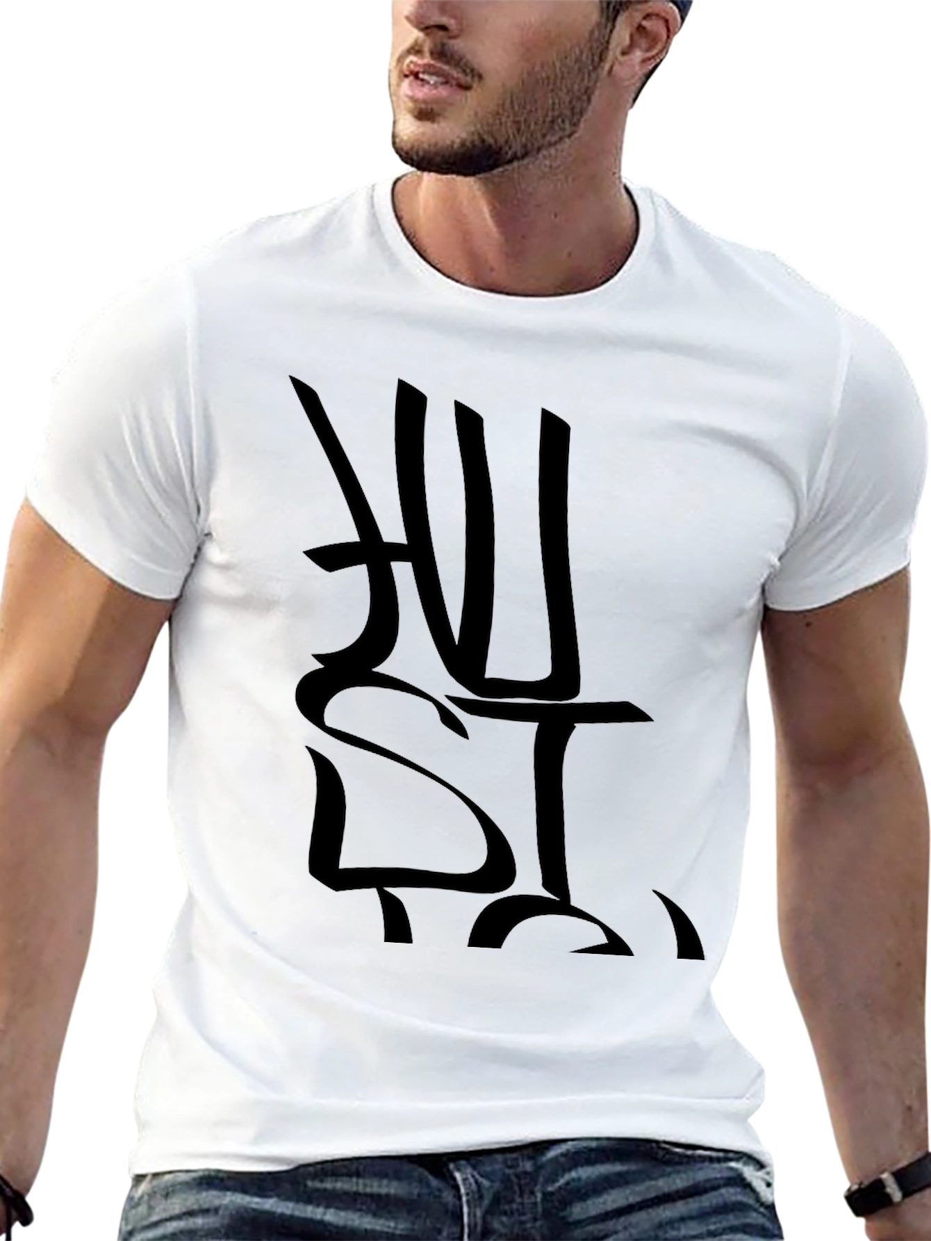 Black Hustle Graphic Print T-Shirt