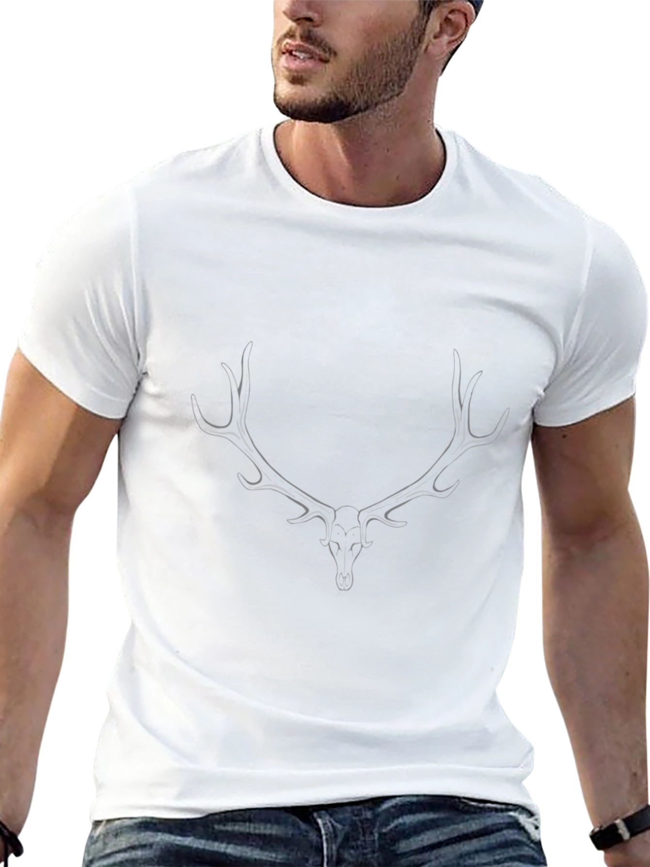 Black Deer Antler Graphic Tee