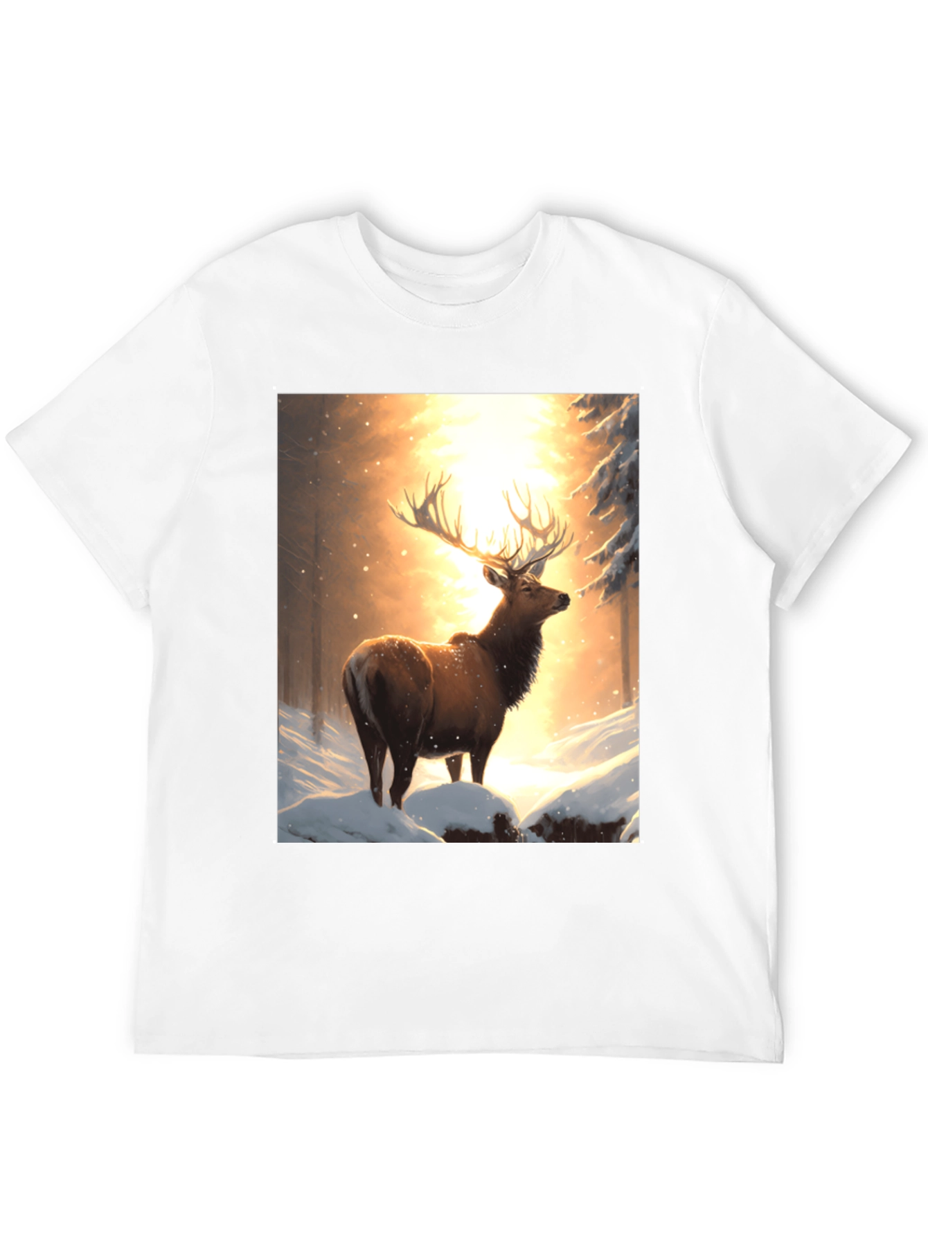 Elk in Snowy Forest T-Shirt