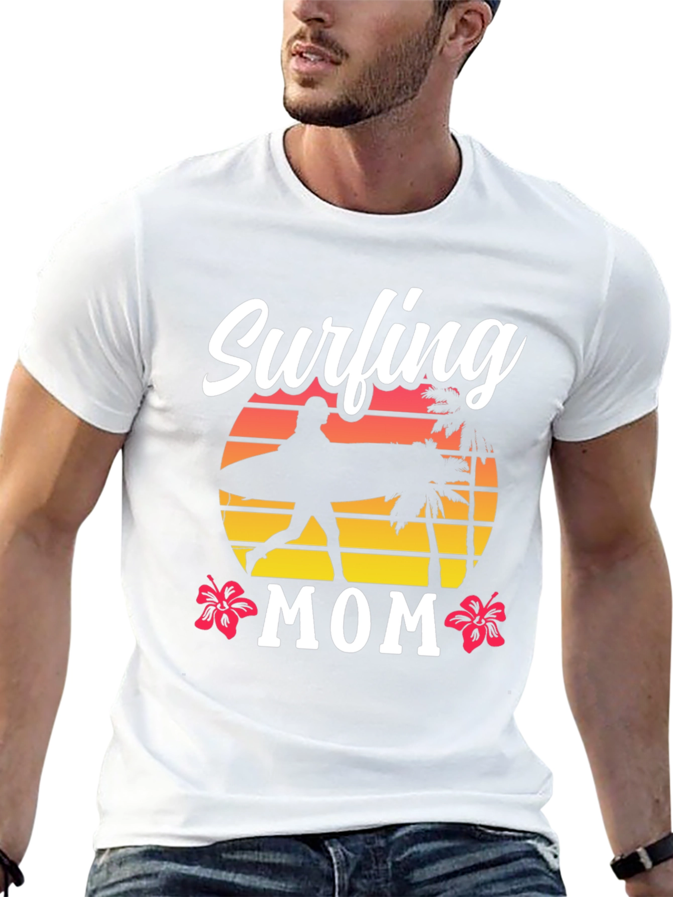 Surfing Mom T-Shirt - Beach Lover Tee