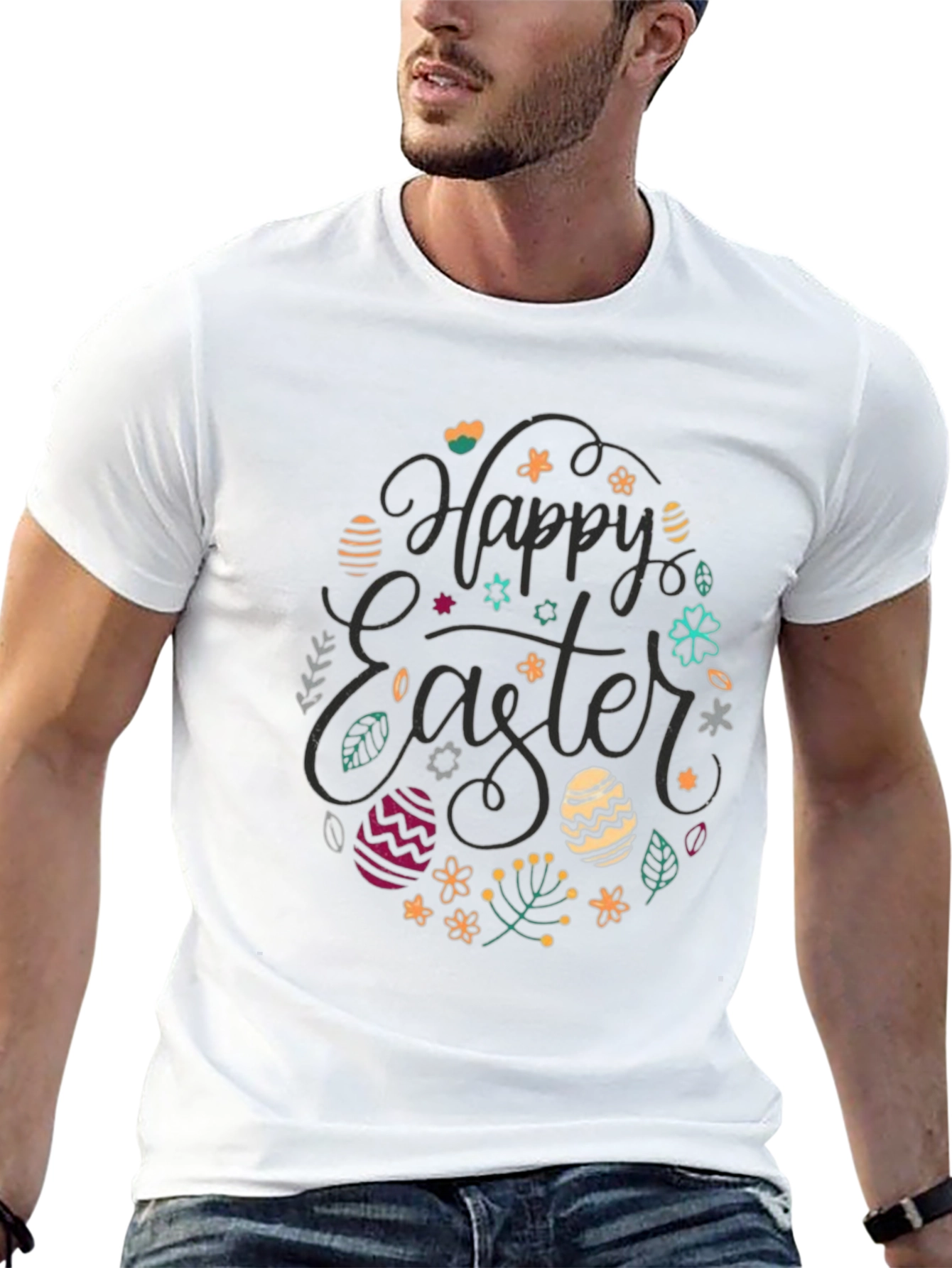 Happy Easter Black Graphic Tee
