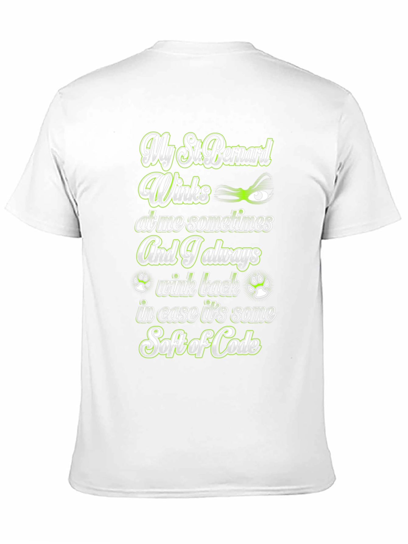St. Bernard Dog Winks T-Shirt Soft of Code