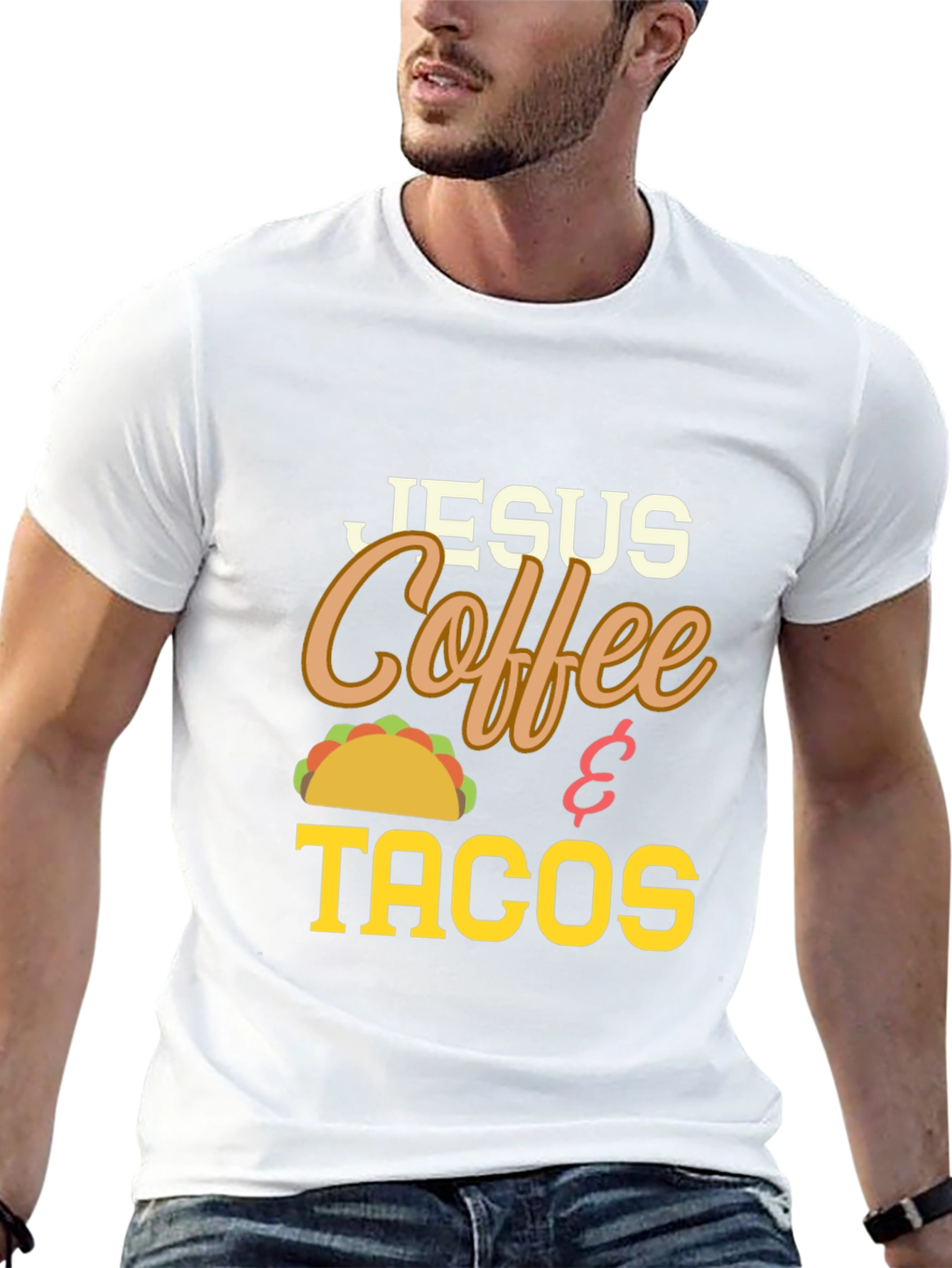 Jesus Coffee and Tacos Graphic Tee