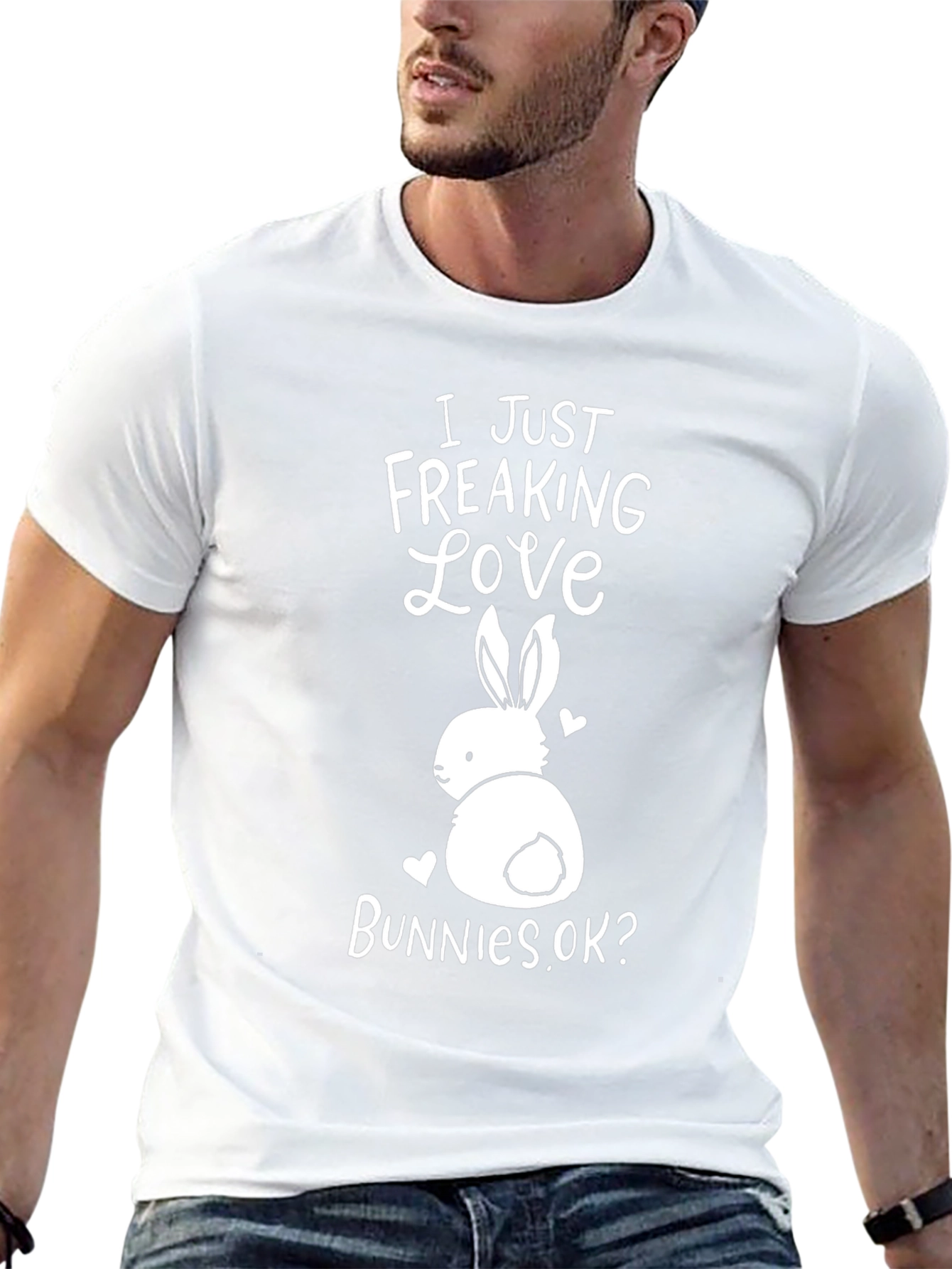 I Just Freaking Love Bunnies Black T-Shirt