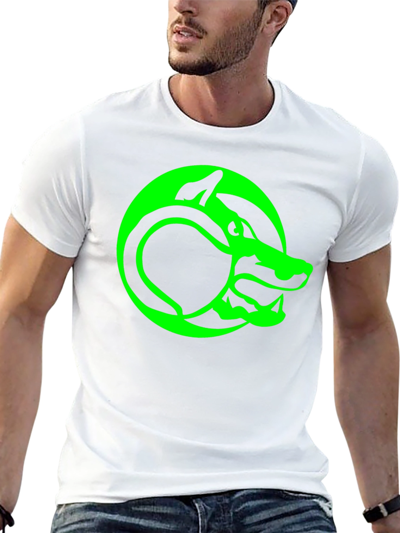 Green Serpent T-Shirt - Black Graphic Tee