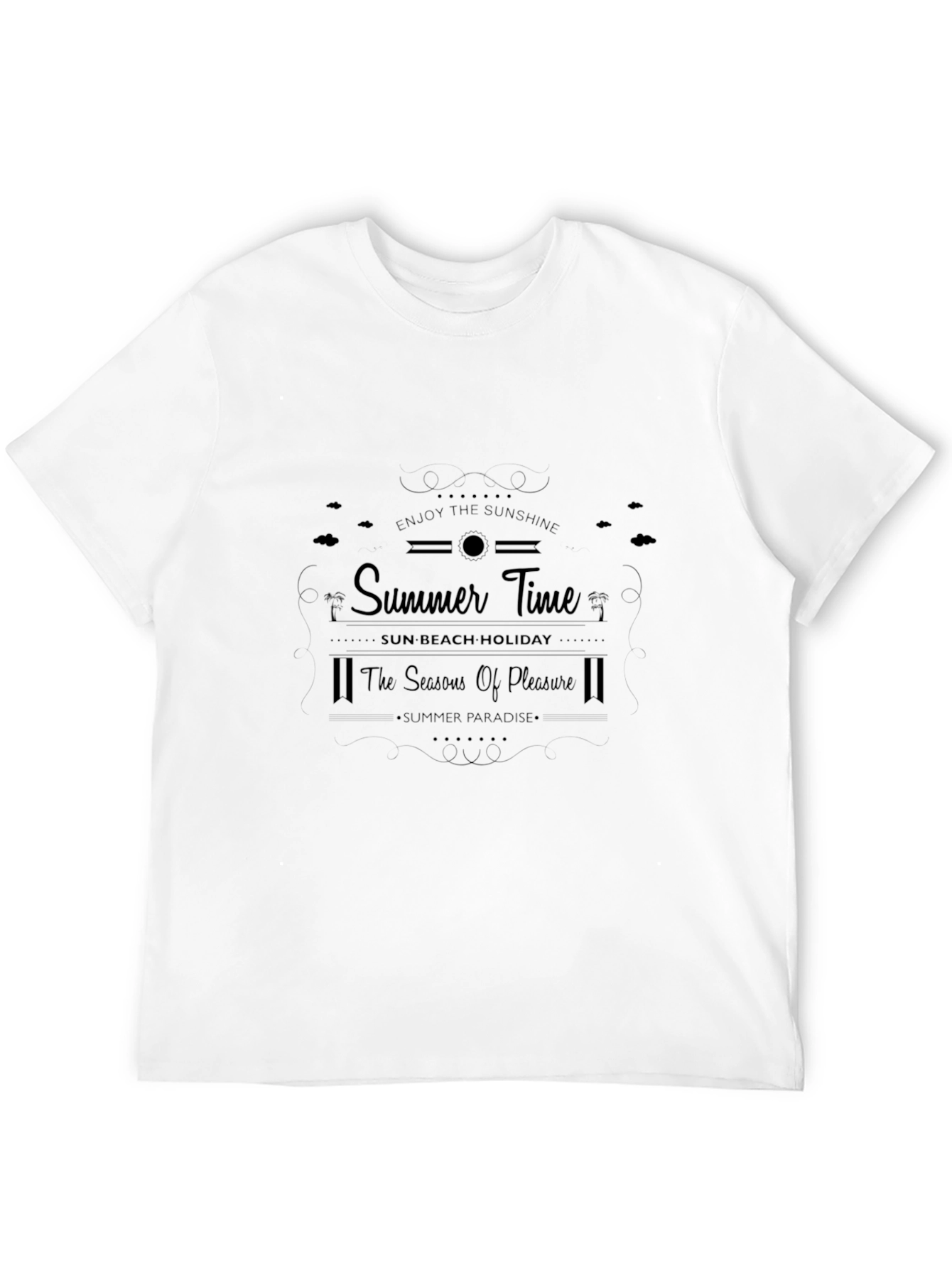 Summer Time Black Graphic Tee - Sun Beach Holiday