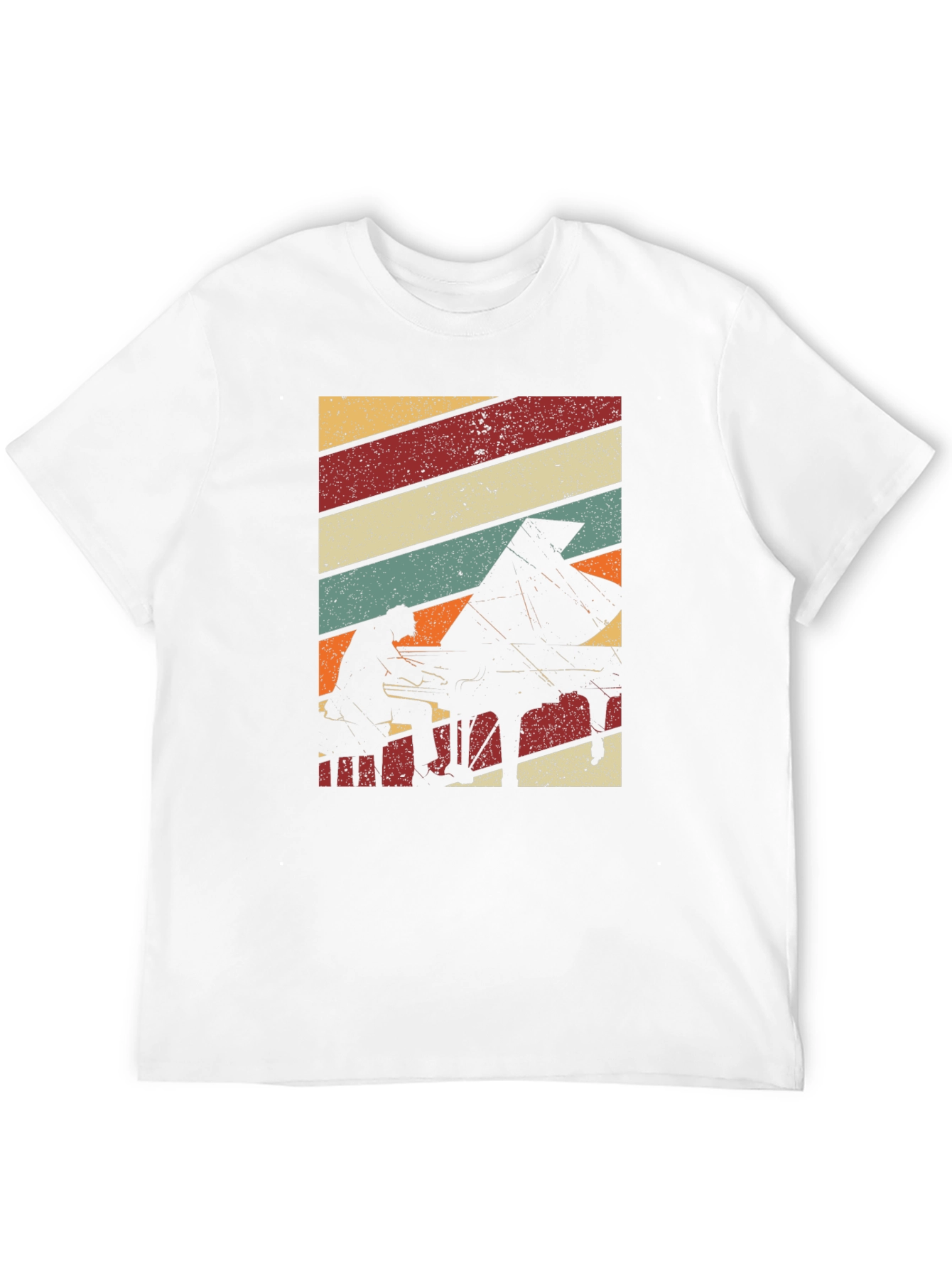 Retro Piano Player Graphic T-Shirt