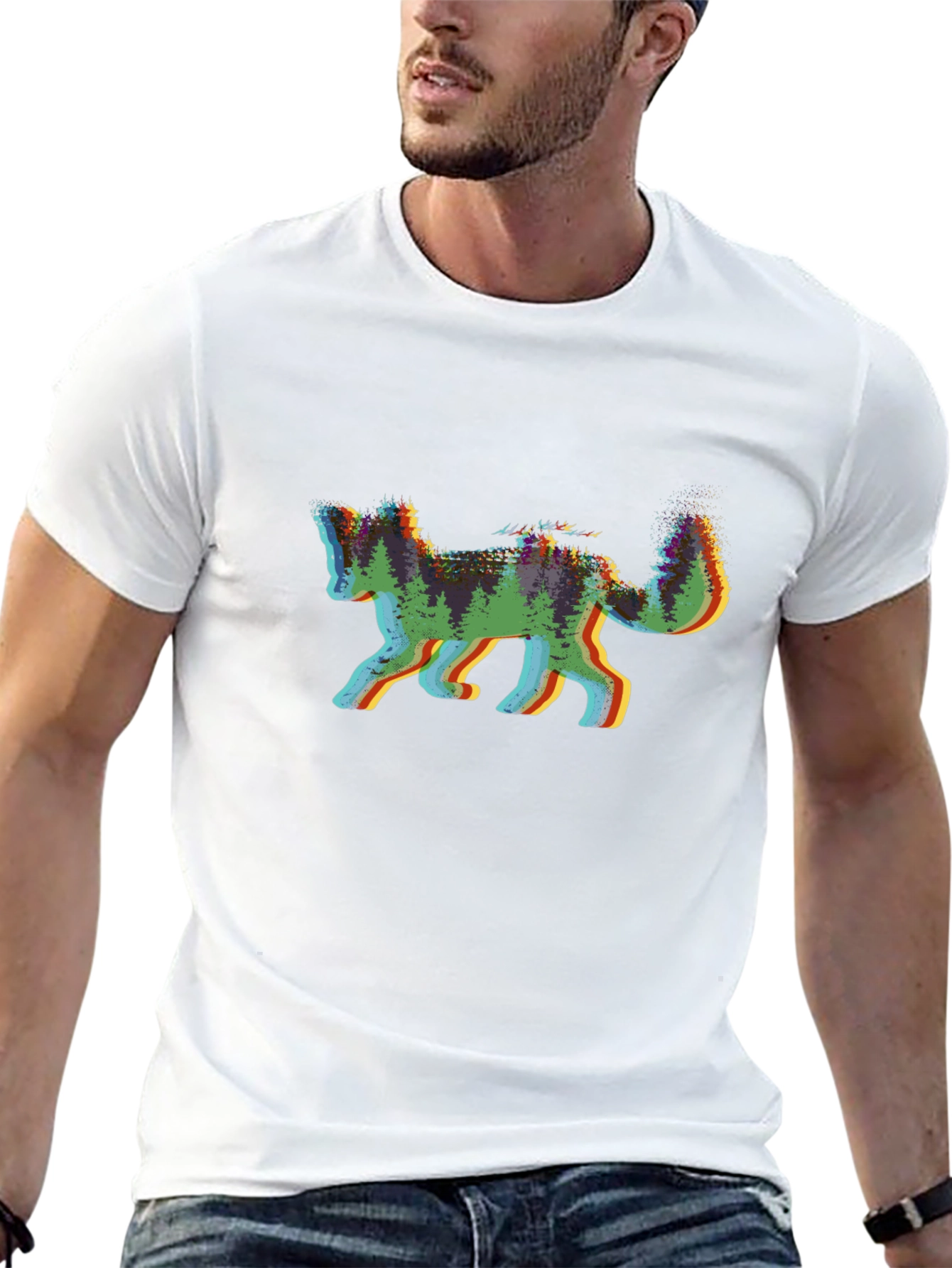 Nature Fox Graphic Tee - Black Cotton Shirt