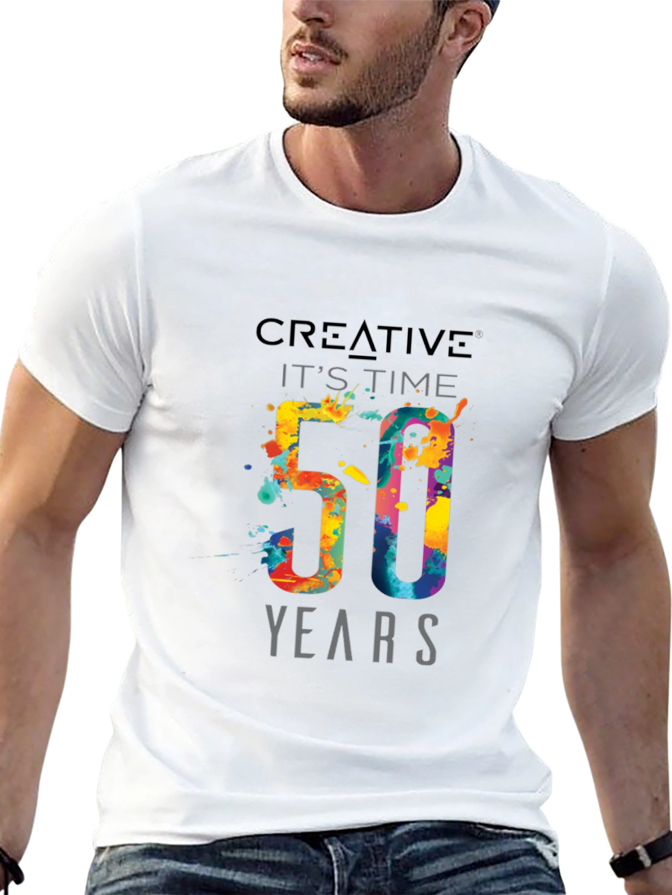 Creative 50 Years Black T-Shirt