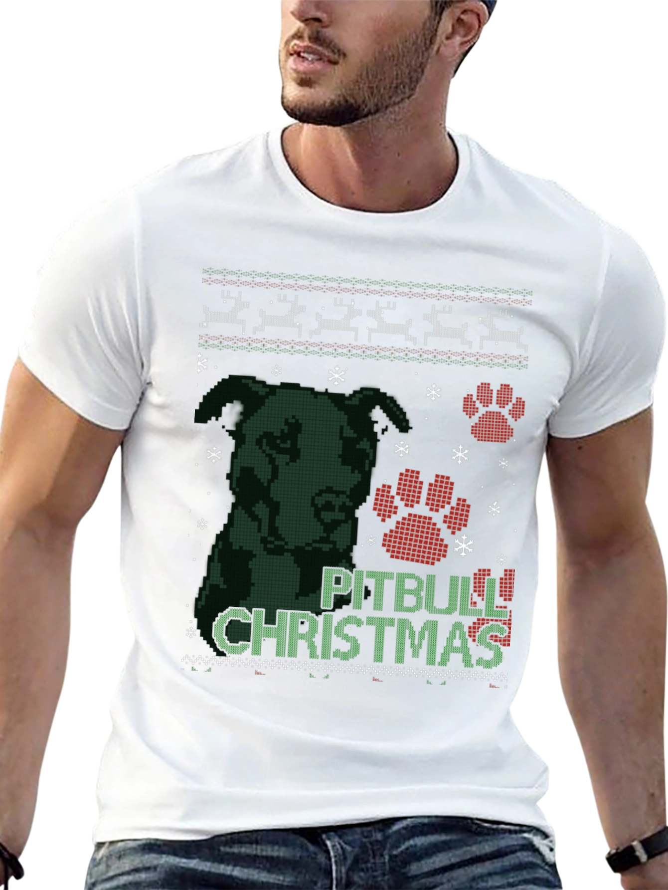 Pitbull Christmas Ugly Sweater T-Shirt