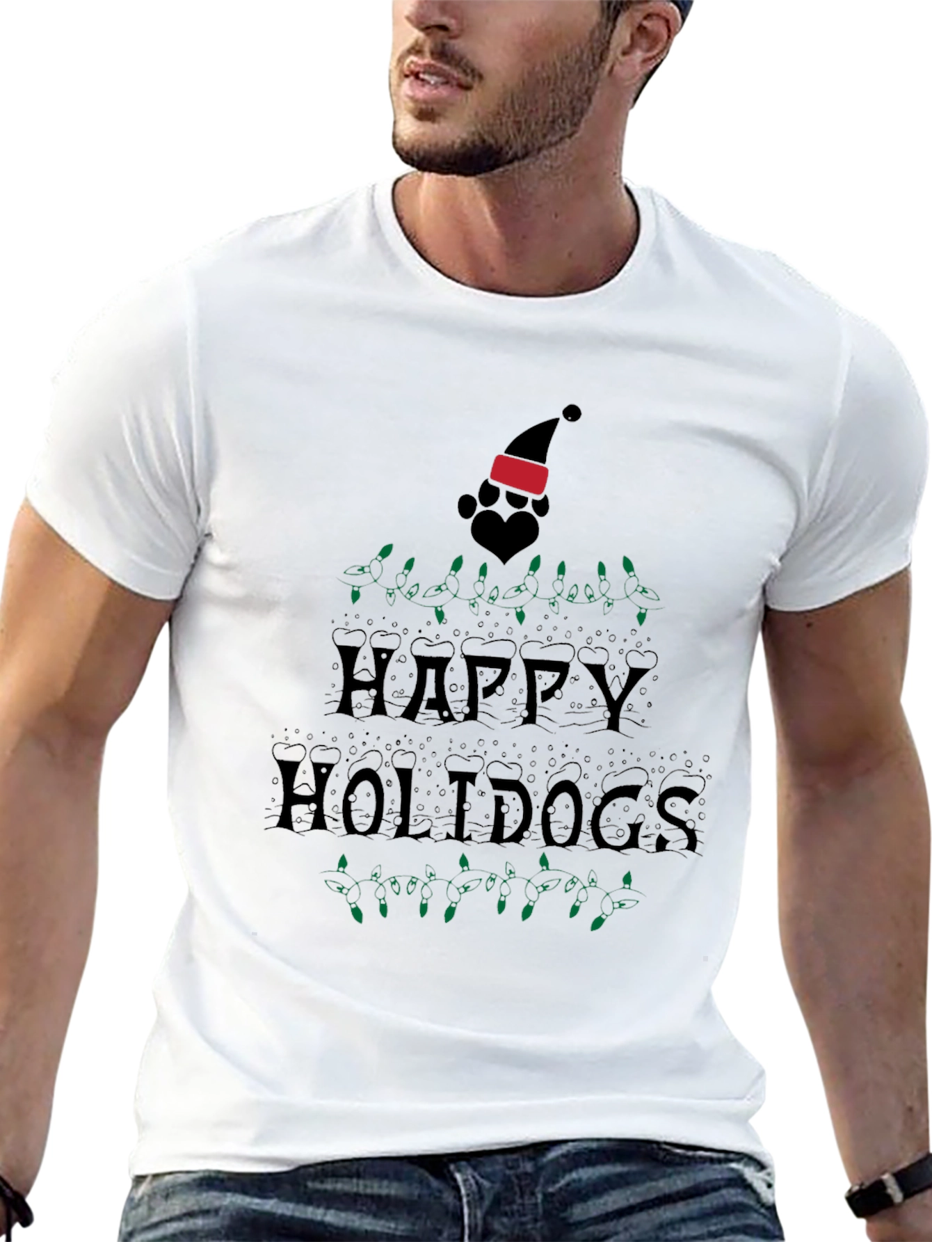 Happy Holidogs Black T-Shirt