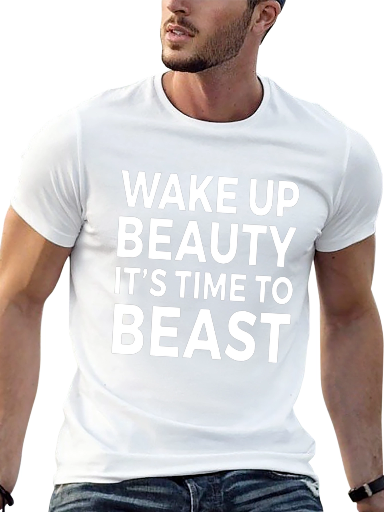 Wake Up Beauty Its Time to Beast Black T-Shirt