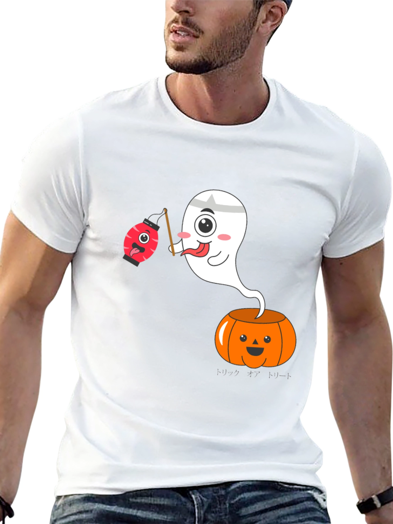 Halloween Ghost Pumpkin Graphic Tee