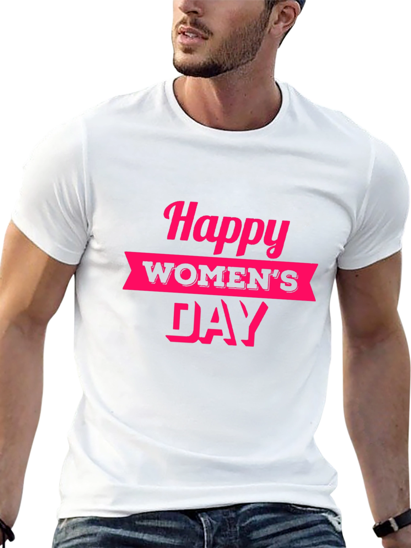 Happy Womens Day Graphic Tee - Black